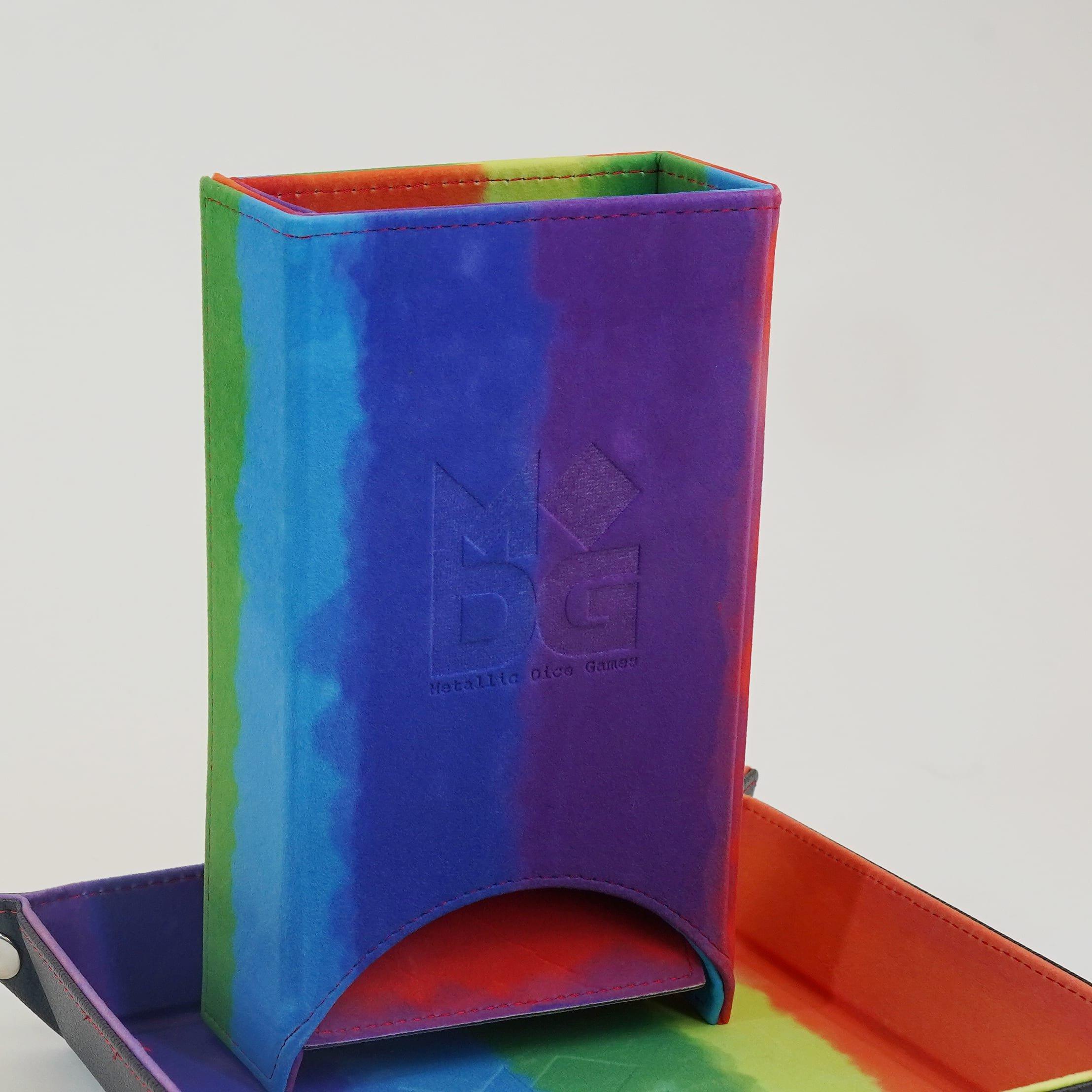 Mercadoria - Asmodee - Fold Up Velvet Dice Tower: Watercolour Rainbow - 2