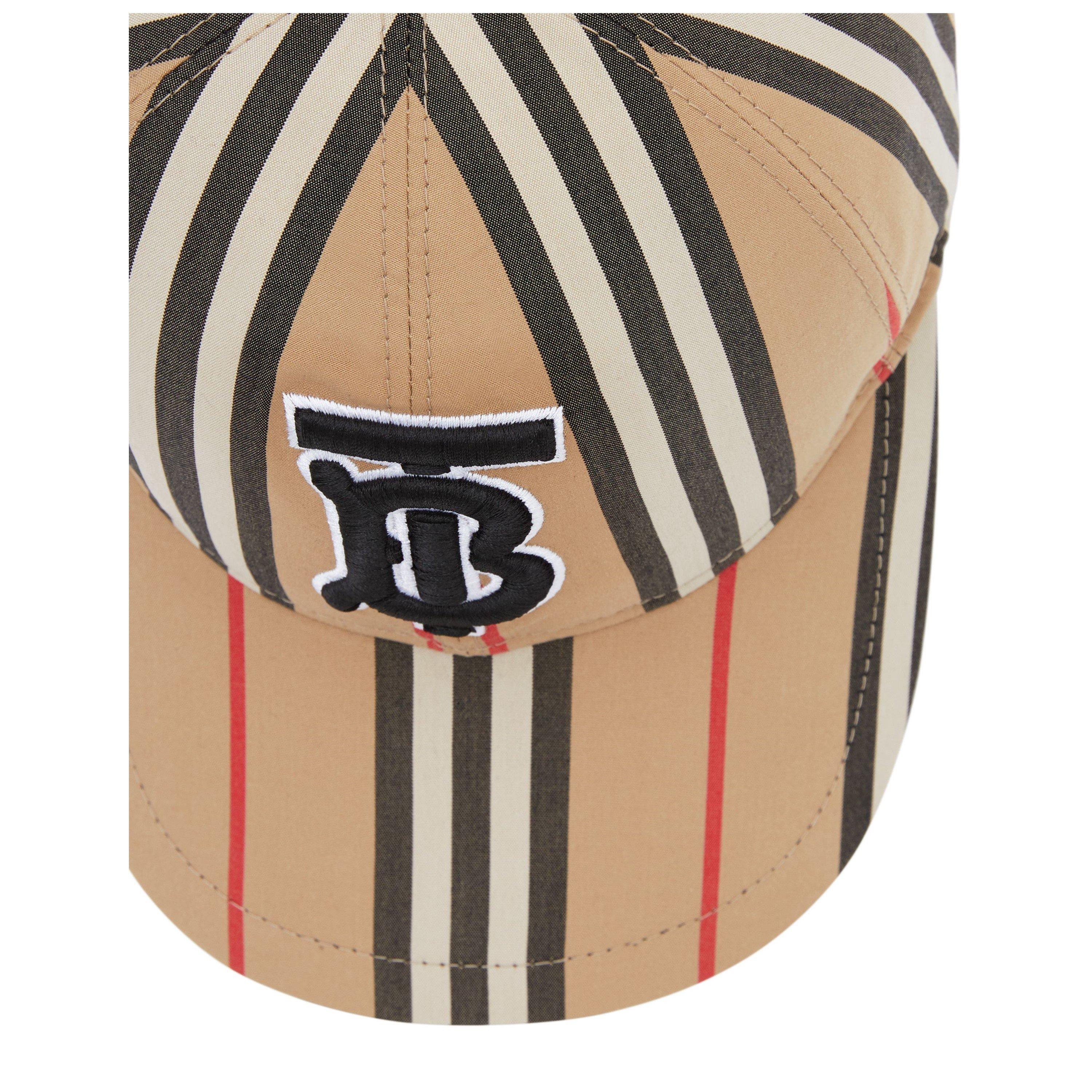 ArcB Strp A7029 - Burberry - Men's Striped Cotton Icon Cap - 4