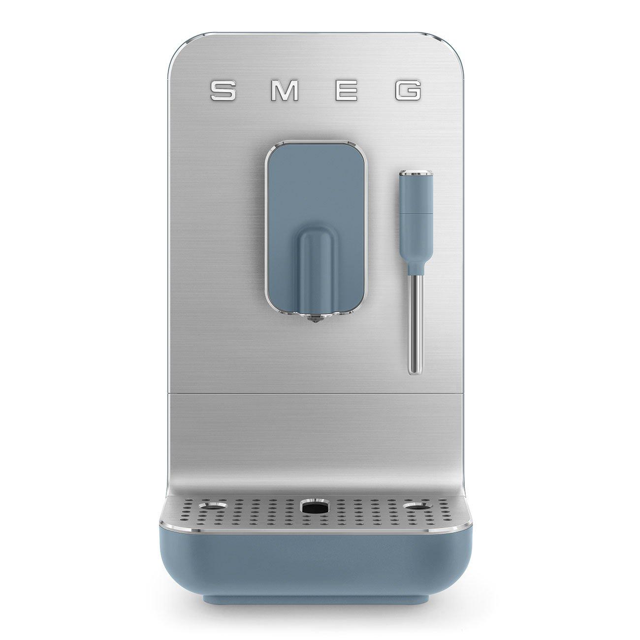 Blue - Smeg - Bean To Cup Coffee Machine with Steam Wand 1L Water Capacity Matte Storm Blue BCC12SBMUK - 1