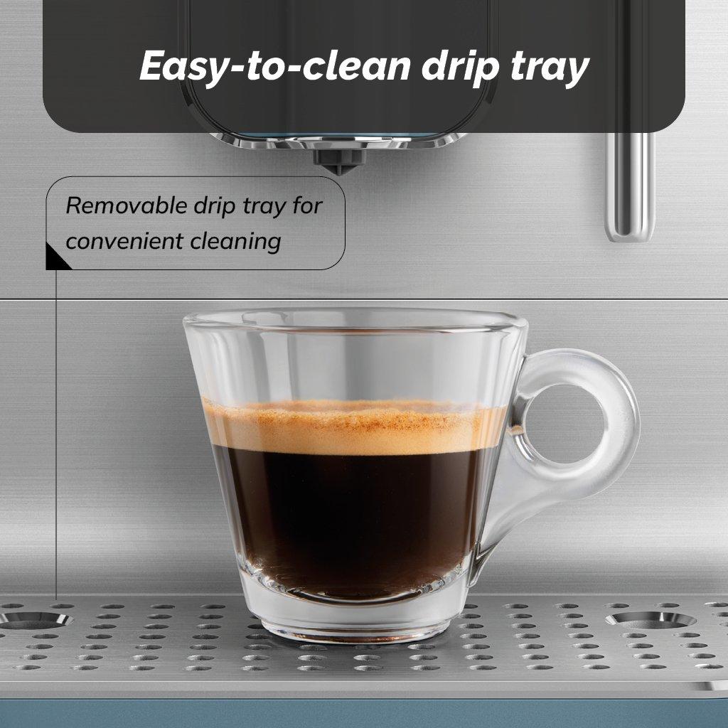 Blue - Smeg - Bean To Cup Coffee Machine with Steam Wand 1L Water Capacity Matte Storm Blue BCC12SBMUK - 8