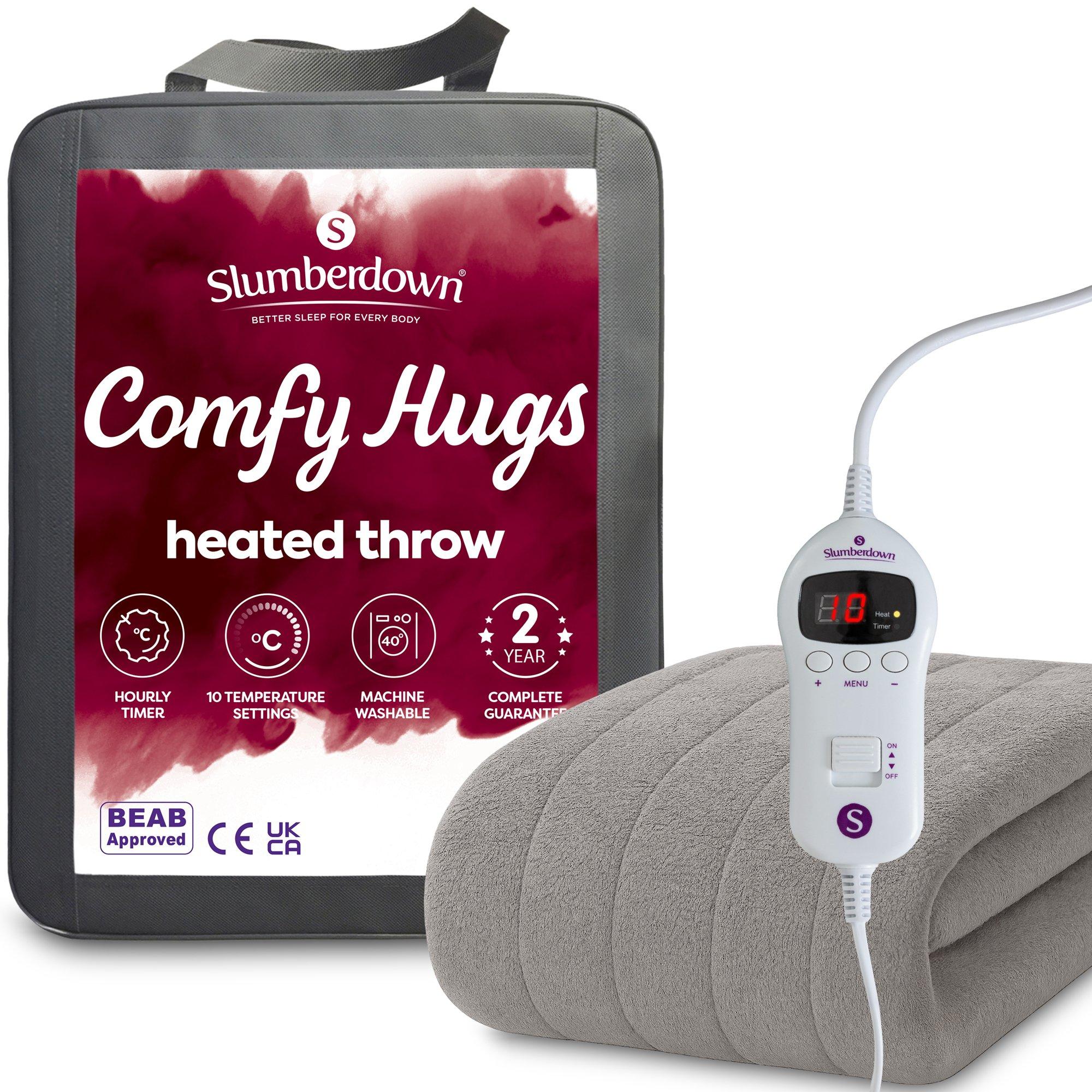 Grey - Slumberdown - Comfy Hugs Heated Throw - 1
