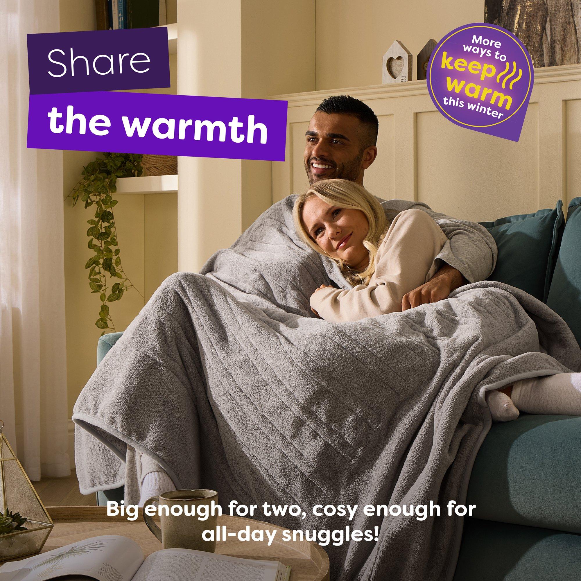 Grey - Slumberdown - Comfy Hugs Heated Throw - 5