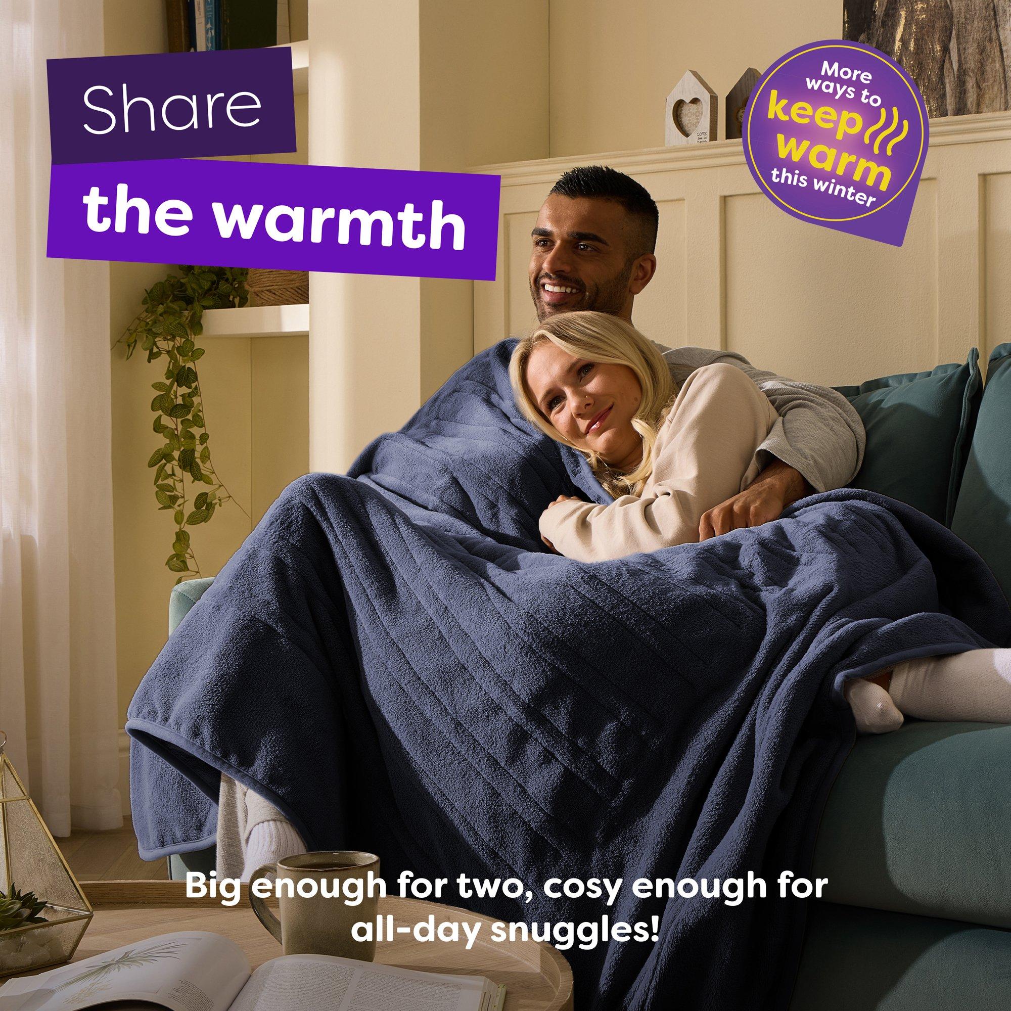 Blue - Slumberdown - Comfy Hugs Heated Throw - 5