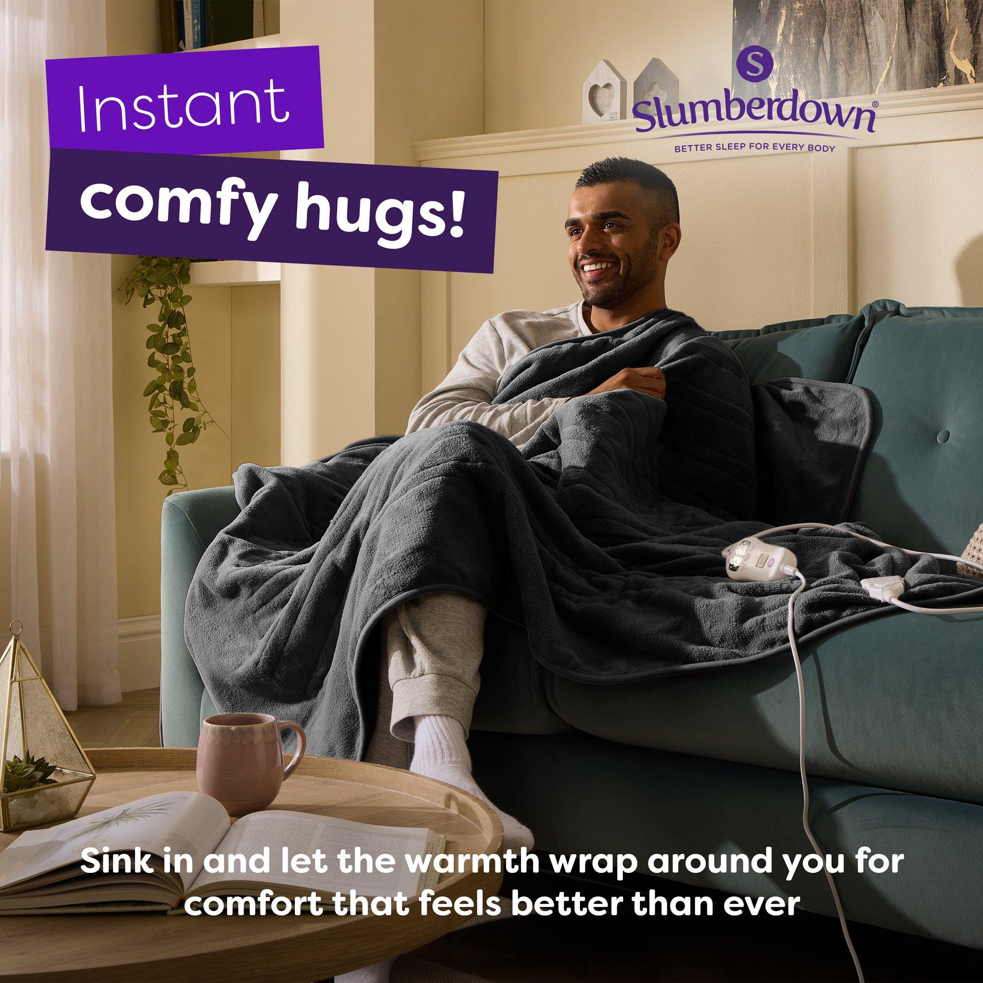 Charcoal - Slumberdown - Comfy Hugs Heated Throw - 2