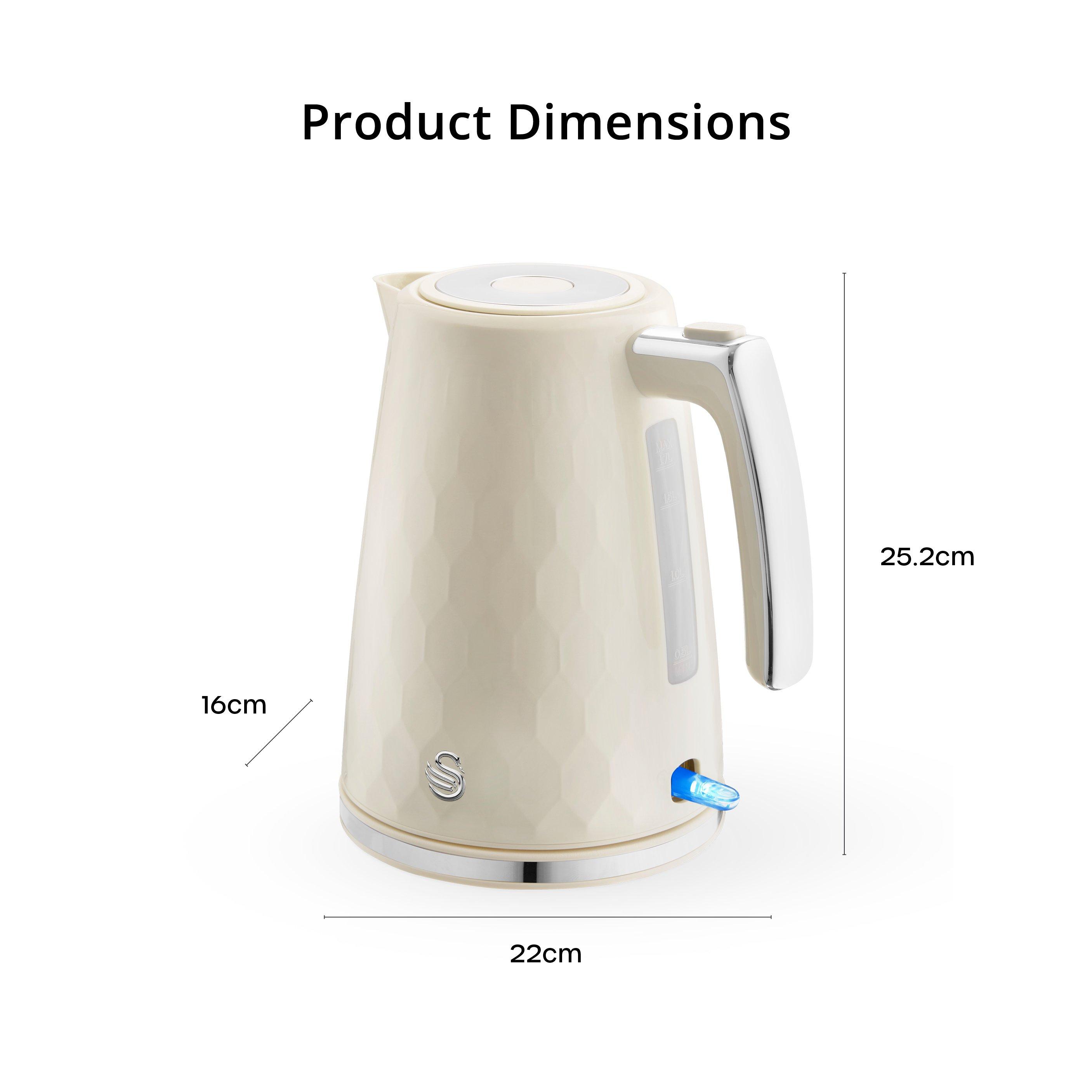 Cream - Swan - Hexton 1.7L 3KW Kettle Cream with Chrome Accents - 6