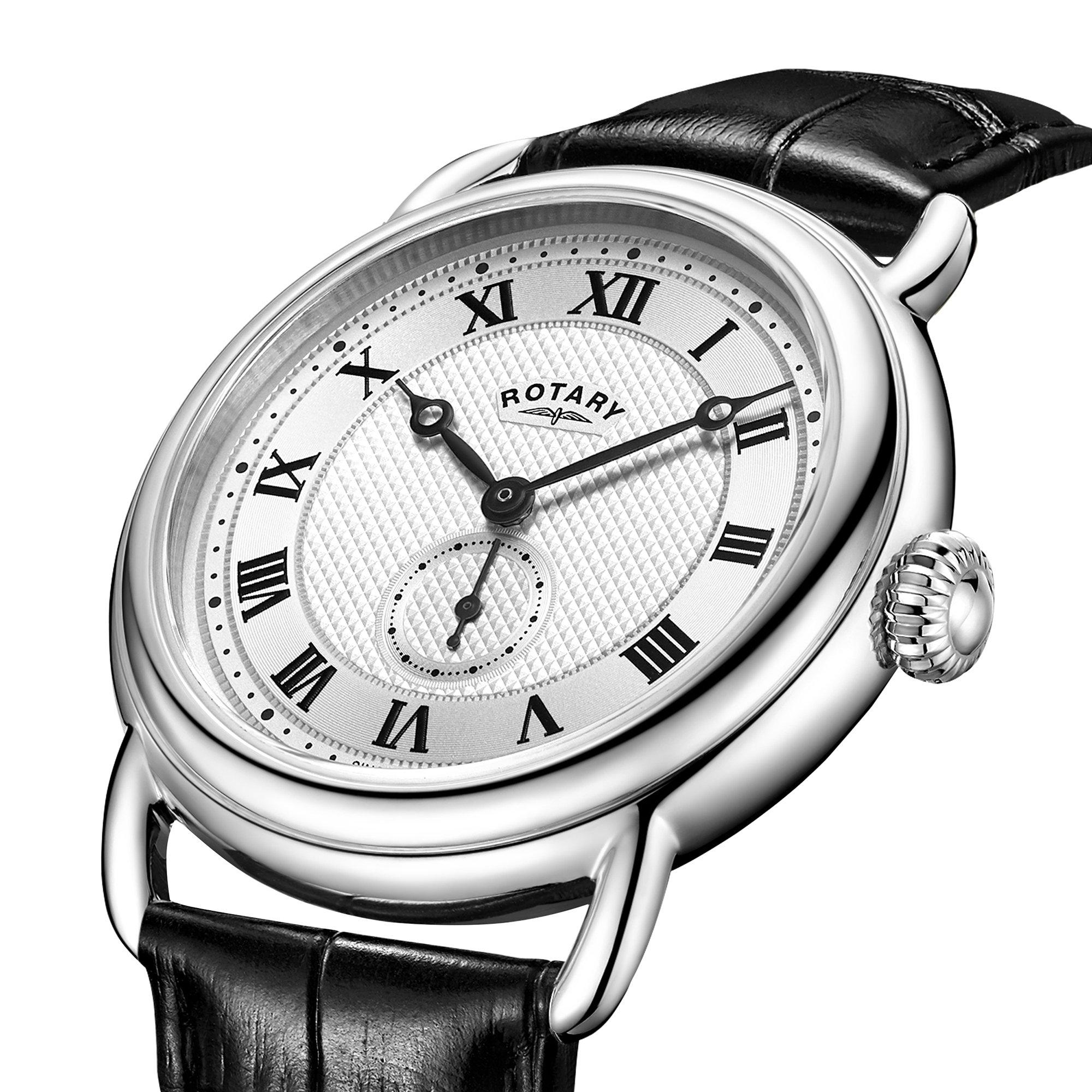 Black - Rotary - Mens Heritage Sherlock SS Black Watch - 2