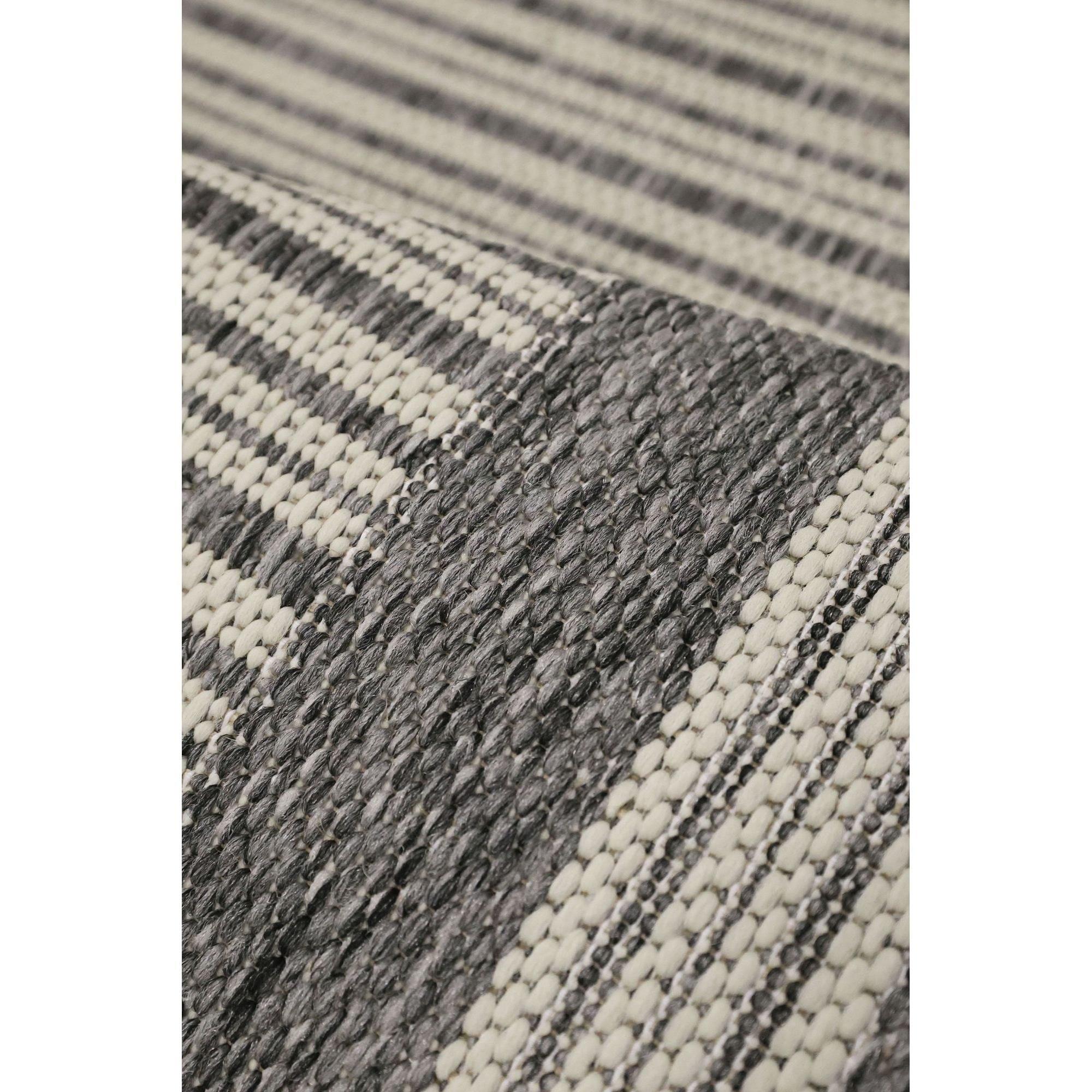 Grey - Homemaker - Gel Backed Border Flatweave Rug Steel Grey - 5