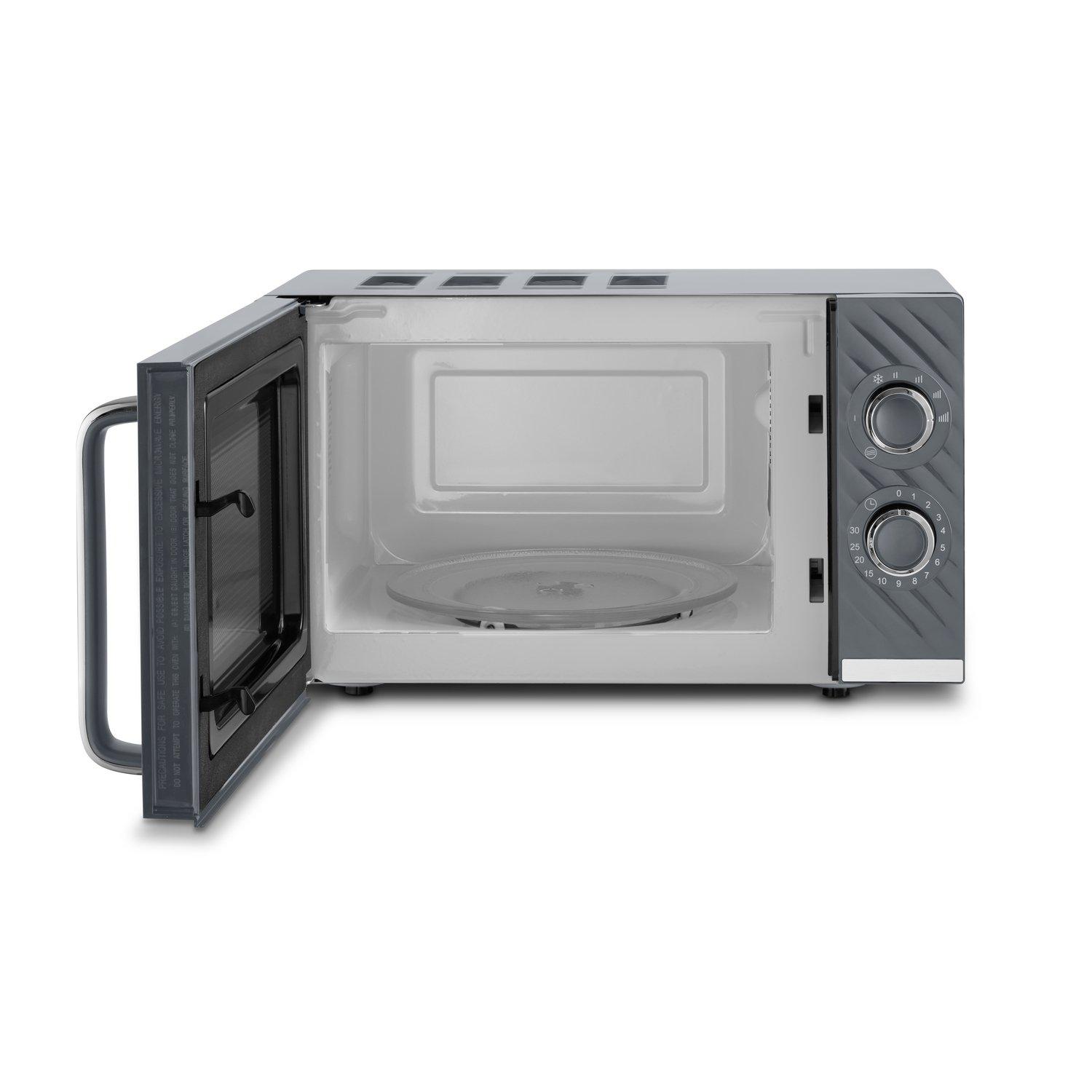Grey - Swan - Windsor 20L 800W Microwave Manual Textured Grey - 3
