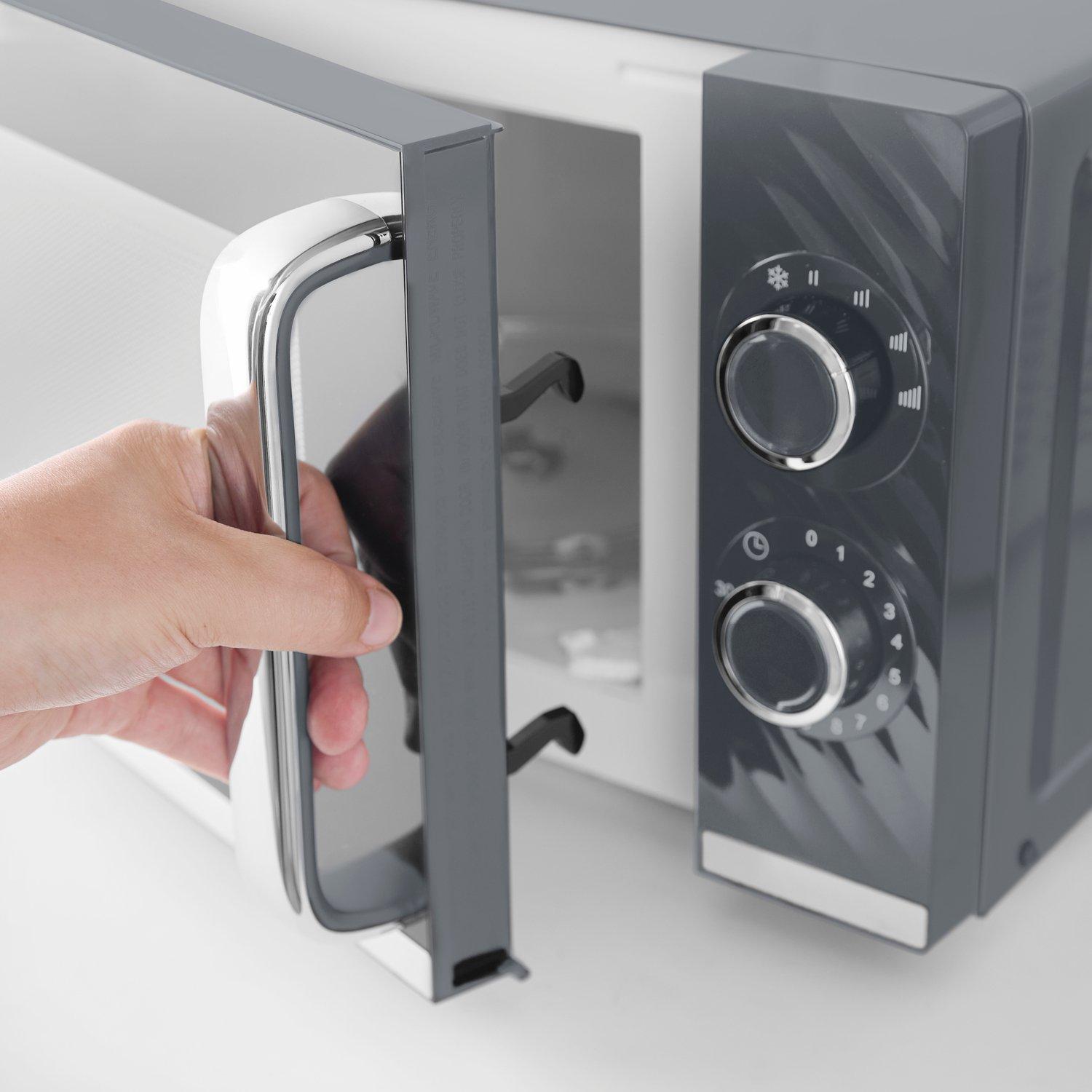 Grey - Swan - Windsor 20L 800W Microwave Manual Textured Grey - 5