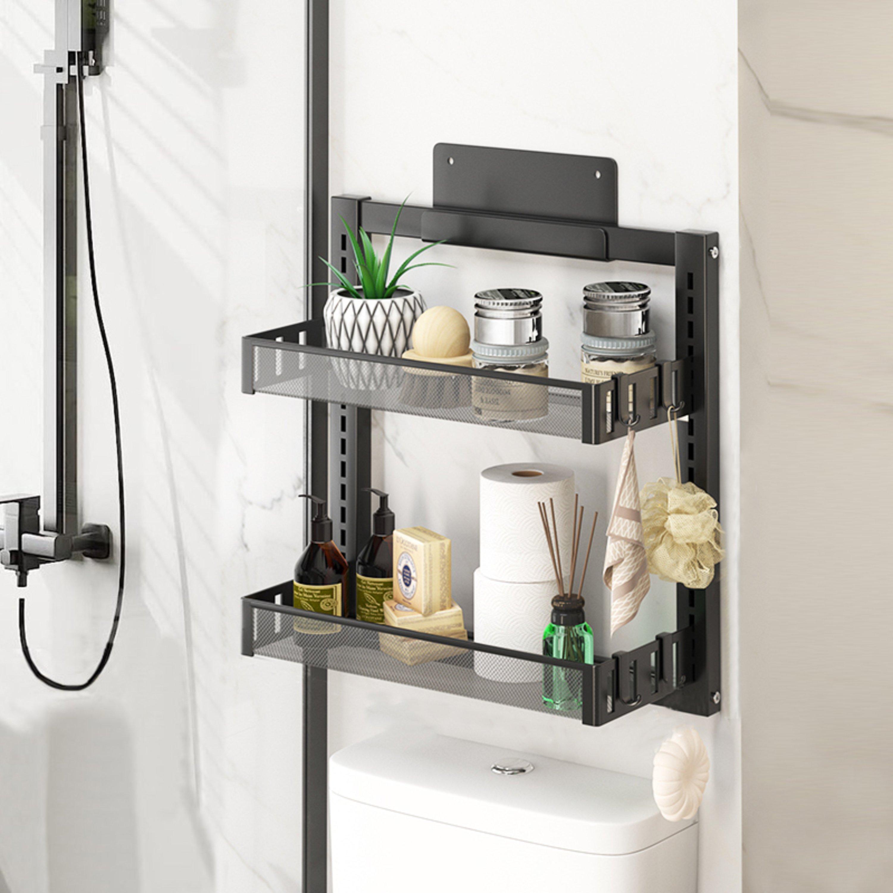 Black - LIFE IDEAS - 2 Tier Bathroom Caddy - 1