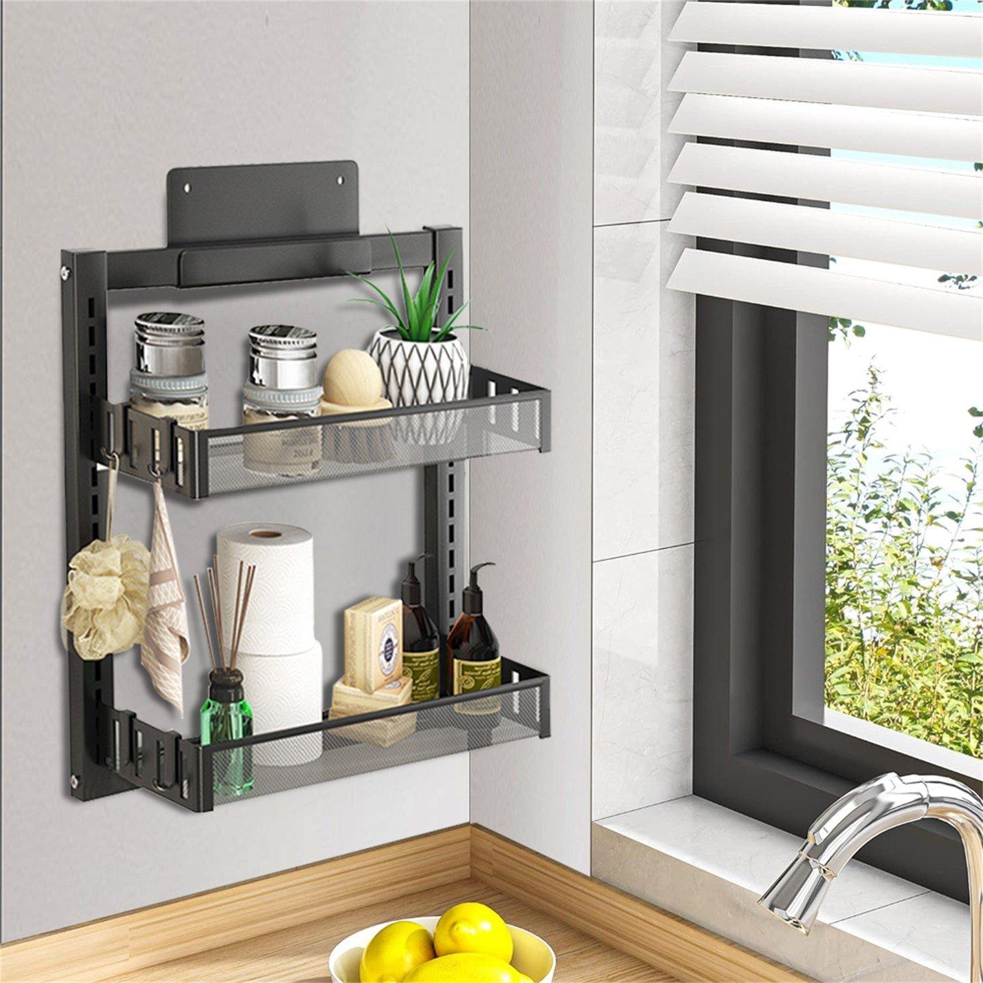 Black - LIFE IDEAS - 2 Tier Bathroom Caddy - 3