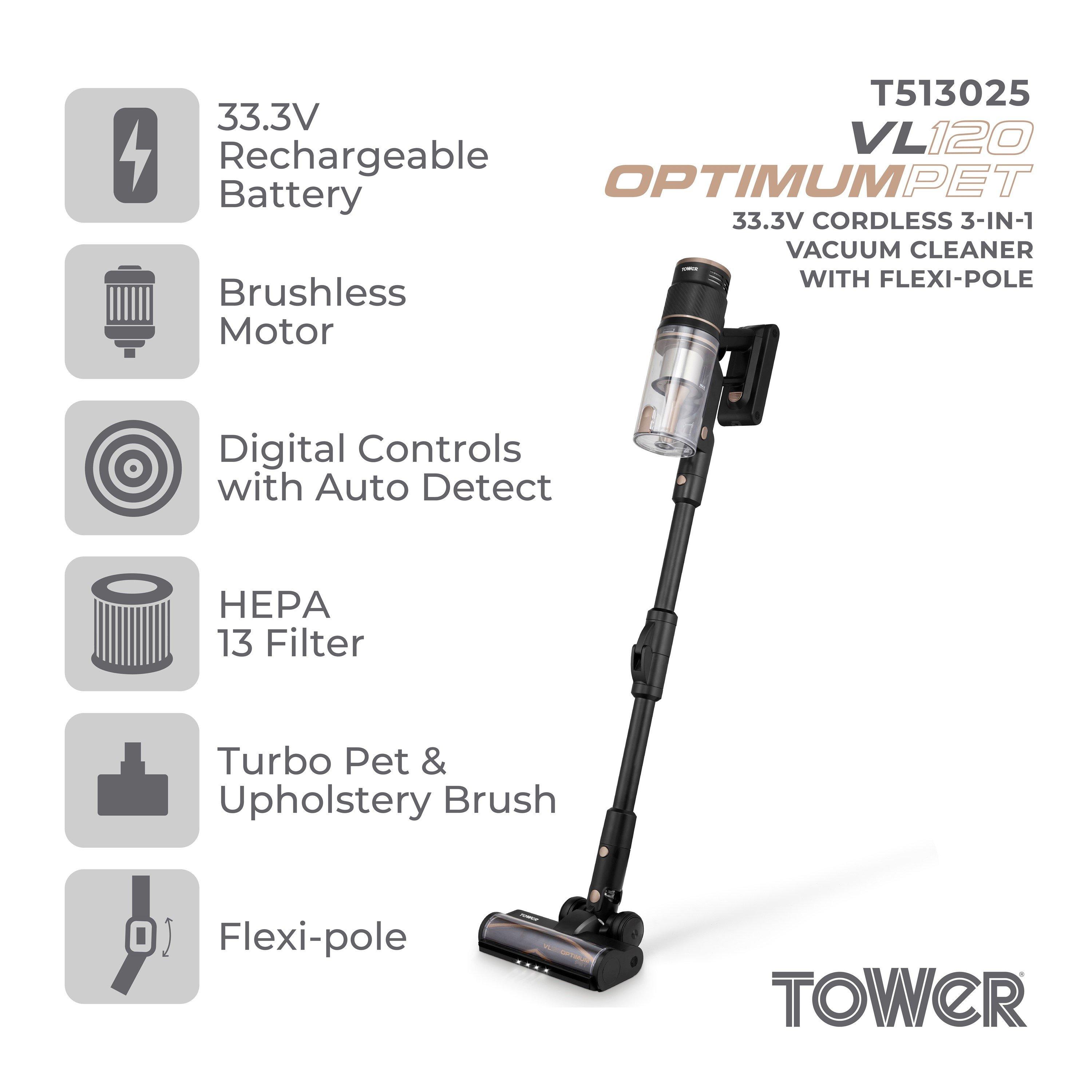 Bronze - Tower - VL120 EVO Optimum 33.3V BLDC Detect Cordless Vacuu - 2