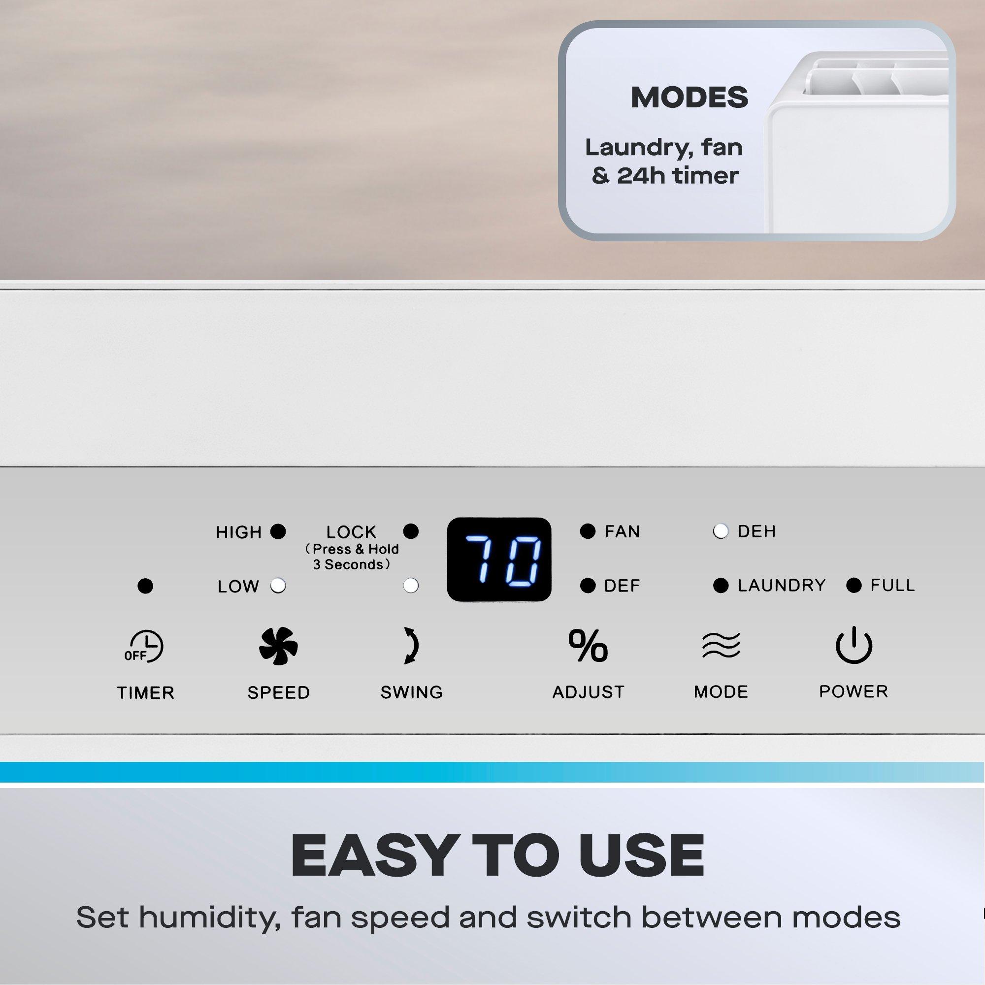 White - Daewoo Electricals - 20L DEHUMIDIFIER - 5