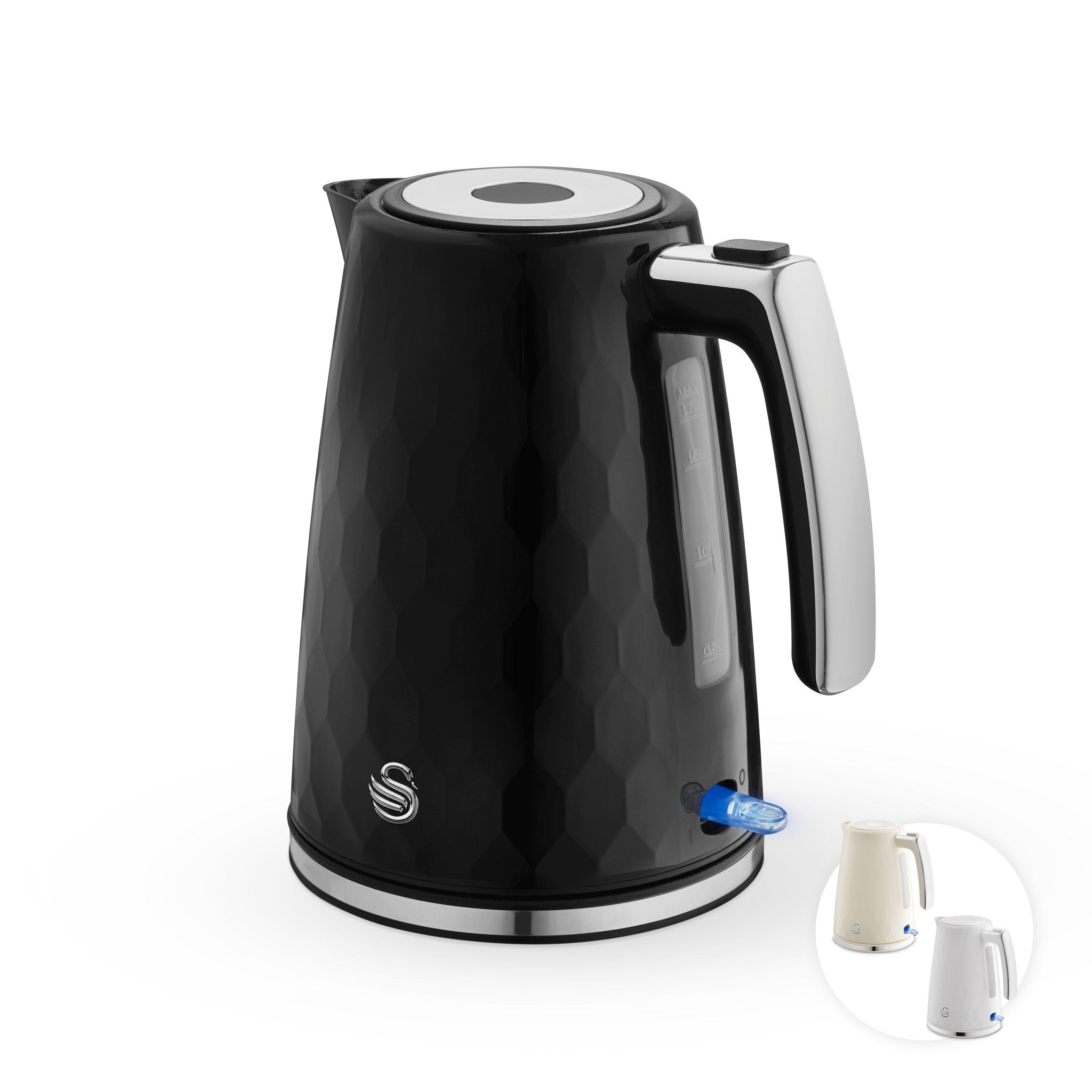 Swan Unisex Black Hexton 1.7L 3Kw Kettle With Chrome Accents - Image 7