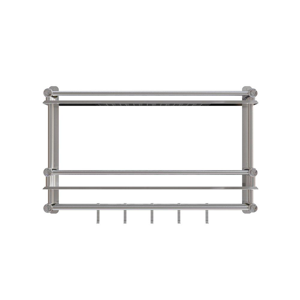 Silver - LIFE IDEAS - 2-Tier Bathroom Shelf with Towel Bars - 3