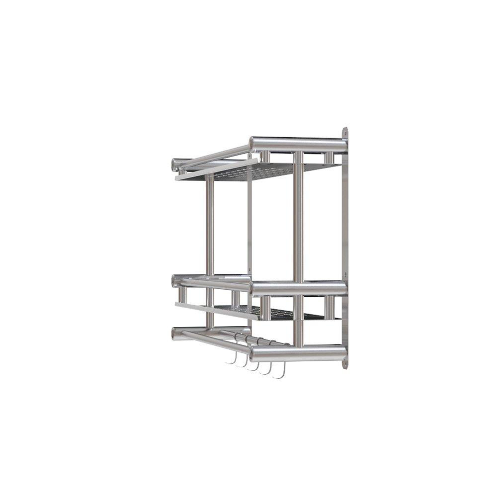 Silver - LIFE IDEAS - 2-Tier Bathroom Shelf with Towel Bars - 4