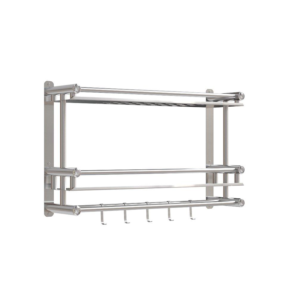 Silver - LIFE IDEAS - 2-Tier Bathroom Shelf with Towel Bars - 5