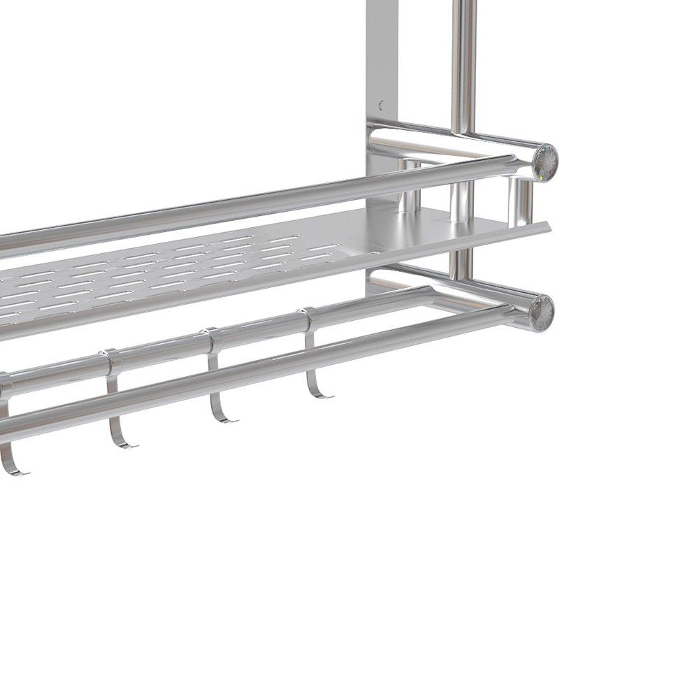 Silver - LIFE IDEAS - 2-Tier Bathroom Shelf with Towel Bars - 7