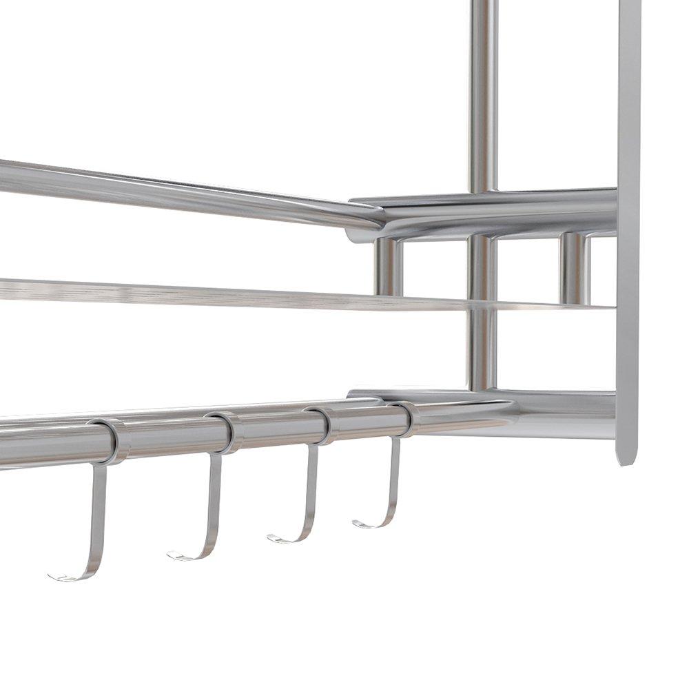 Silver - LIFE IDEAS - 2-Tier Bathroom Shelf with Towel Bars - 8