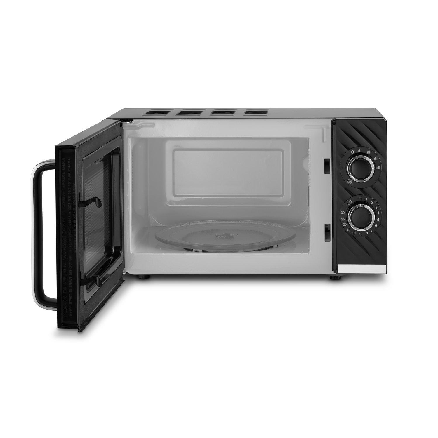 Black - Swan - Windsor 20L 800W Microwave Manual Textured Black - 3