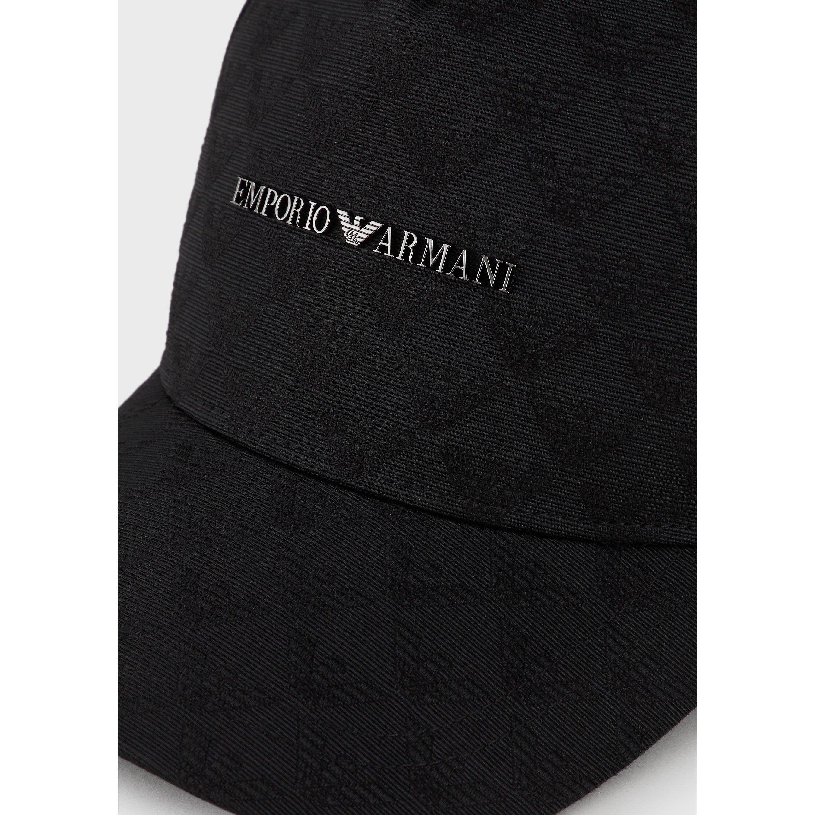 Black 00020 - Emporio Armani - Men's All-Over Jacquard Baseball Cap - 6
