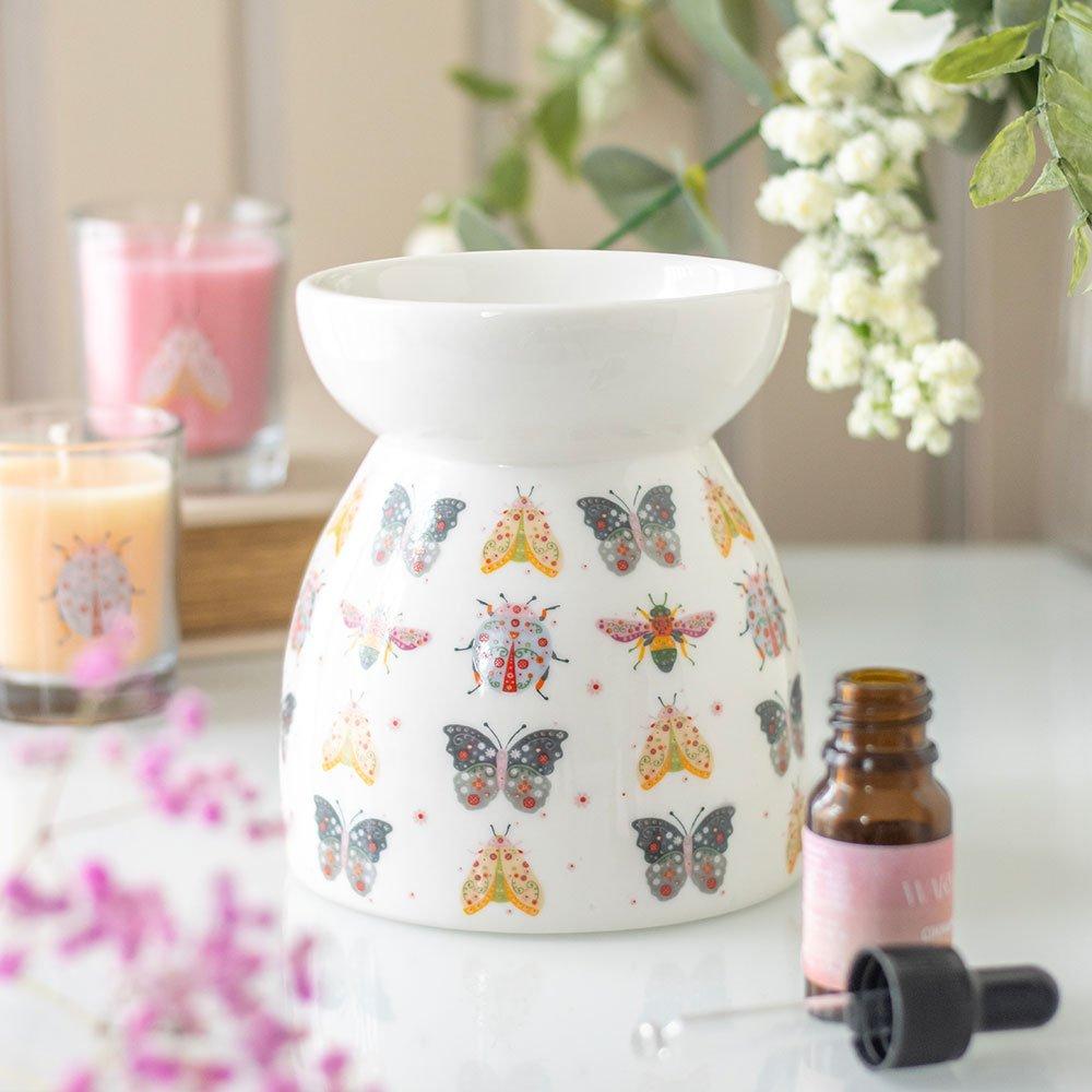 Multi - Something Different - Floral Bug Print Oil Burner and Wax Warmer - 1