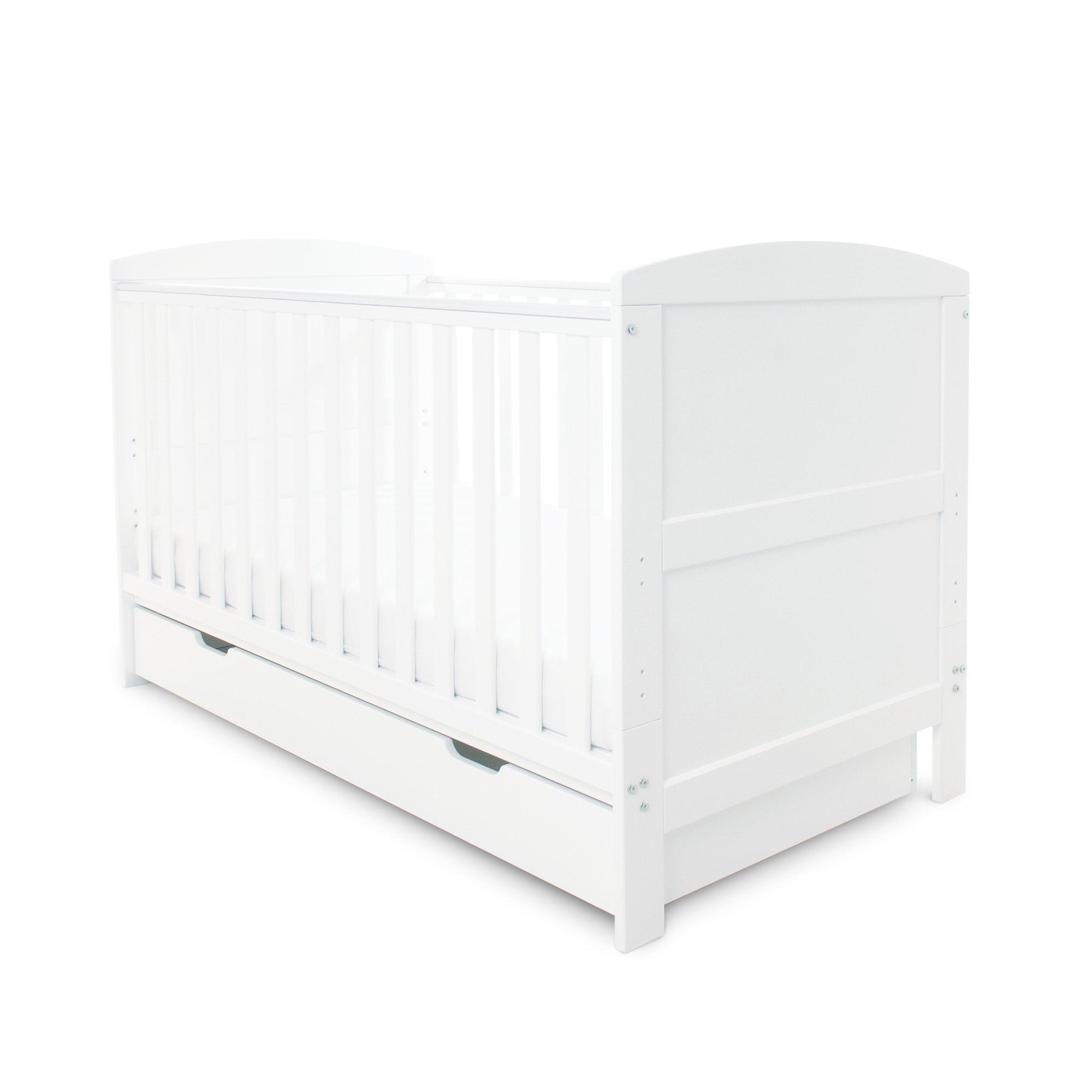White - Ickle Bubba - Coleby Classic Cot Bed, Under Drawer and Mattress - 1