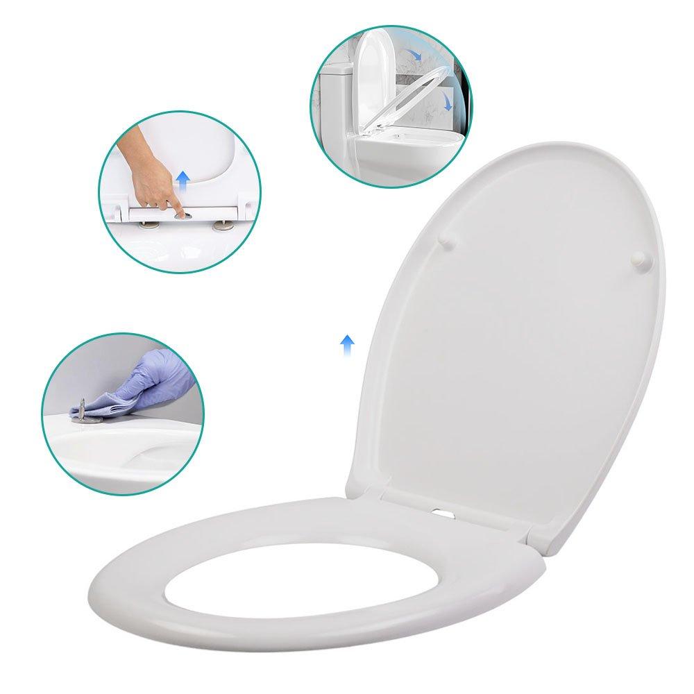 White - LIFE IDEAS - O-Shape Soft-Close Toilet Seat - 15