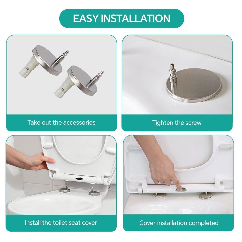 White - LIFE IDEAS - O-Shape Soft-Close Toilet Seat - 3