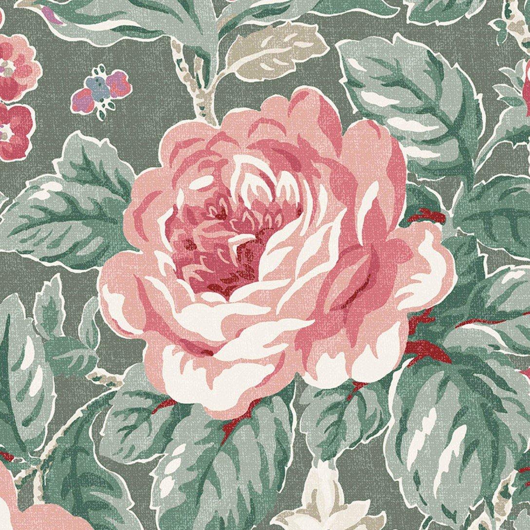 Fern Green - Laura Ashley - Wild Roses Fern Green Wallpaper - 5