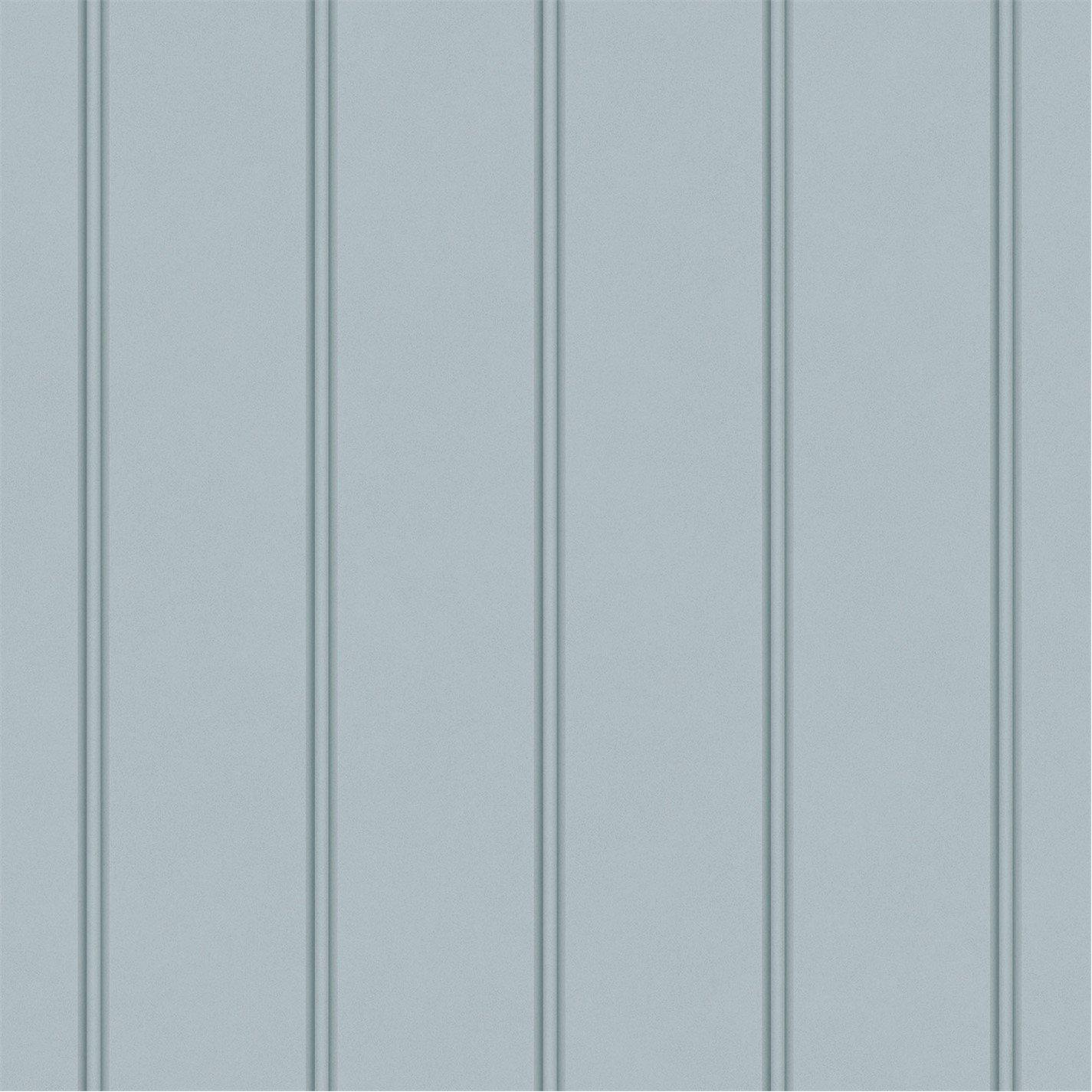 Laura Ashley  Chalford Wood Panelling Wallpaper Seaspray Blue