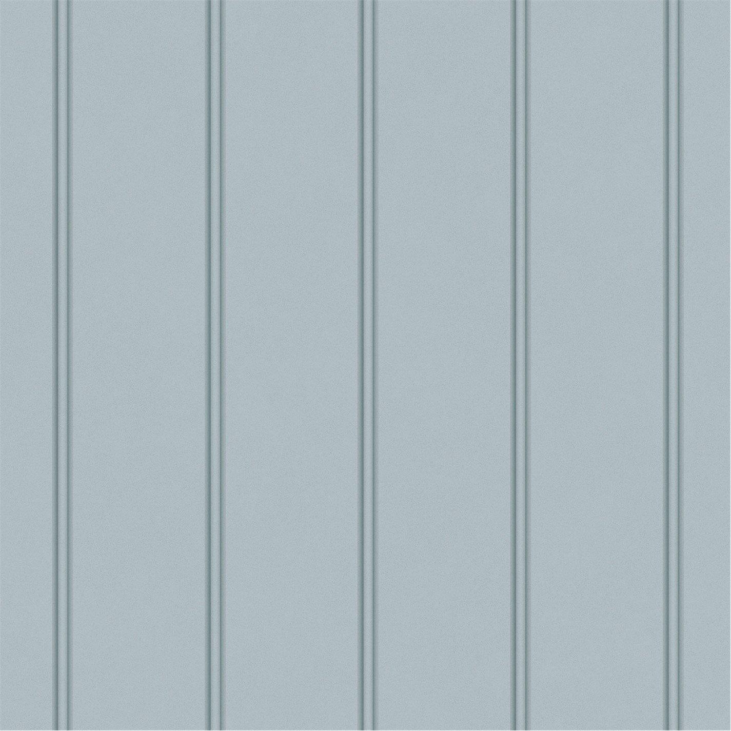 Seaspray Blue - Laura Ashley - Chalford Wood Panelling Seaspray Blue Wallpaper - 2