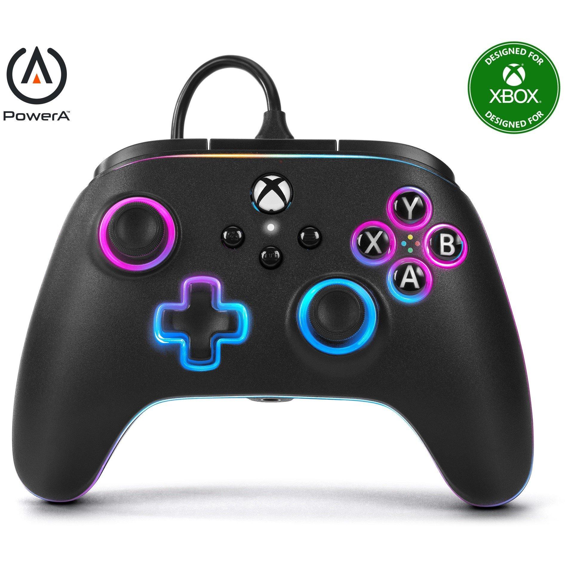 Spectra + LED - PowerA - Advantage Wired Controller for Xbox Series XS with Lumectra + RGB LED Strip - Black - 2
