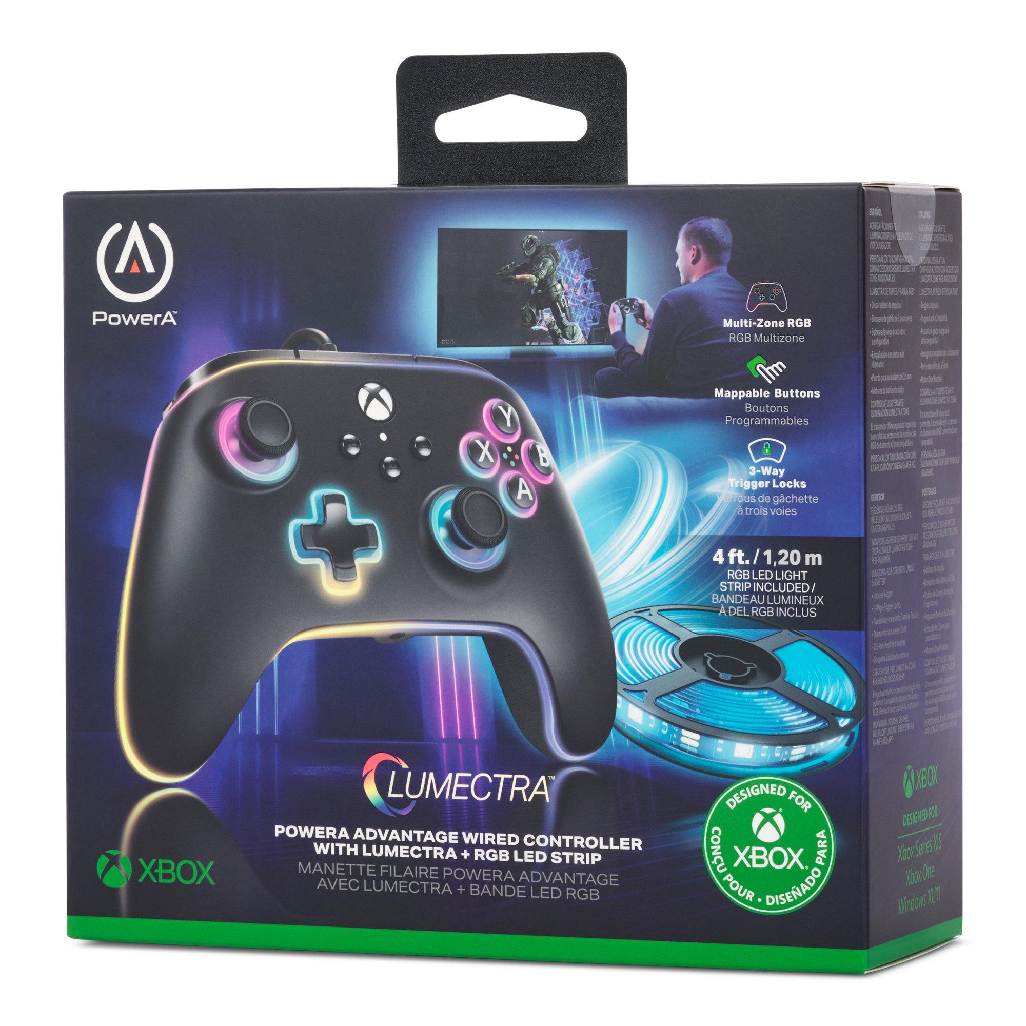 Spectra + LED - PowerA - Advantage Wired Controller for Xbox Series XS with Lumectra + RGB LED Strip - Black - 13