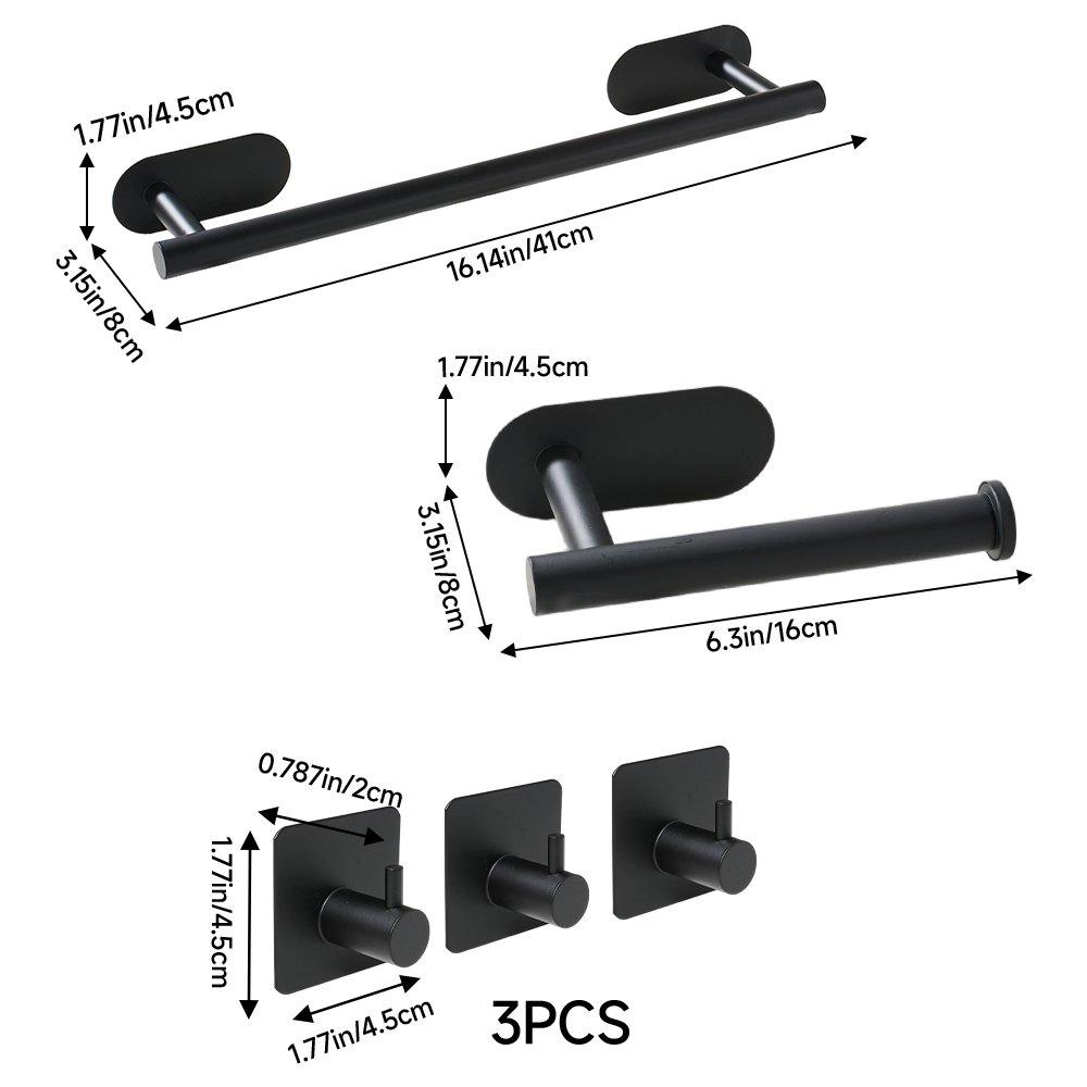 Black B - LIFE IDEAS - 5-Piece Bathroom Hardware Set - 2