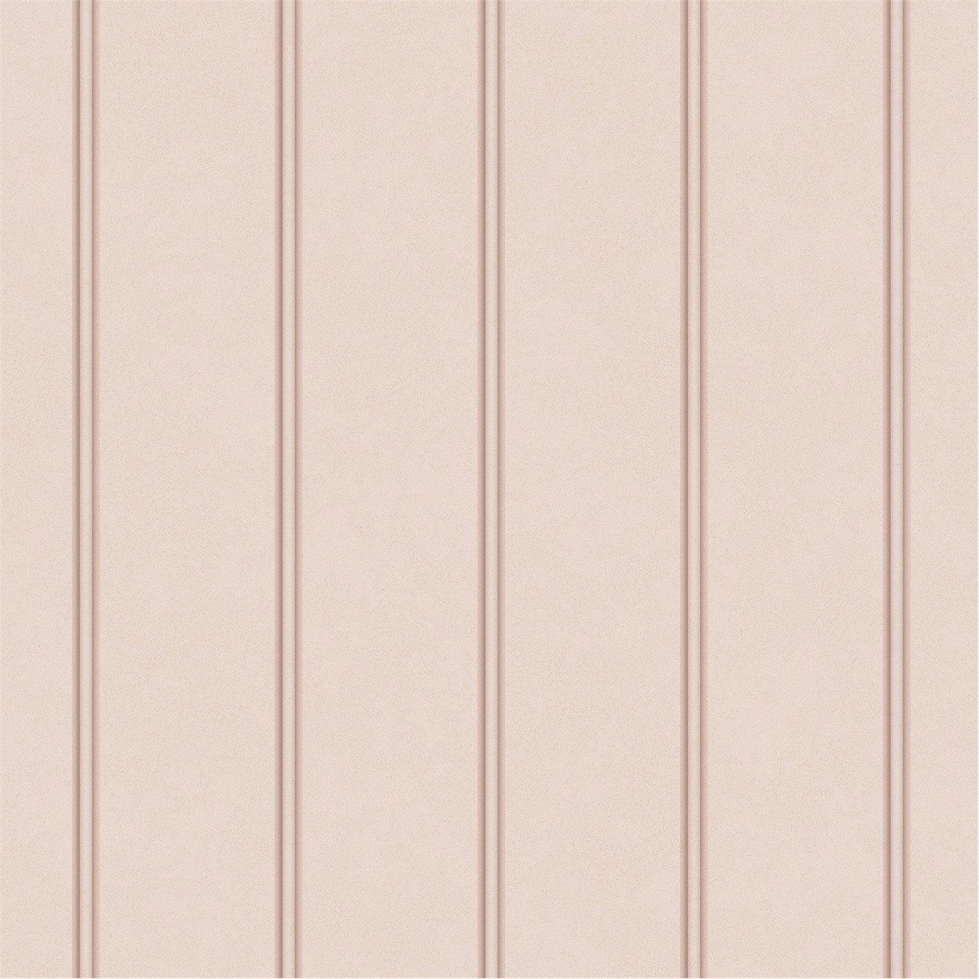 Plaster Pink - Laura Ashley - Chalford Wood Panelling Plaster Pink Wallpaper - 2