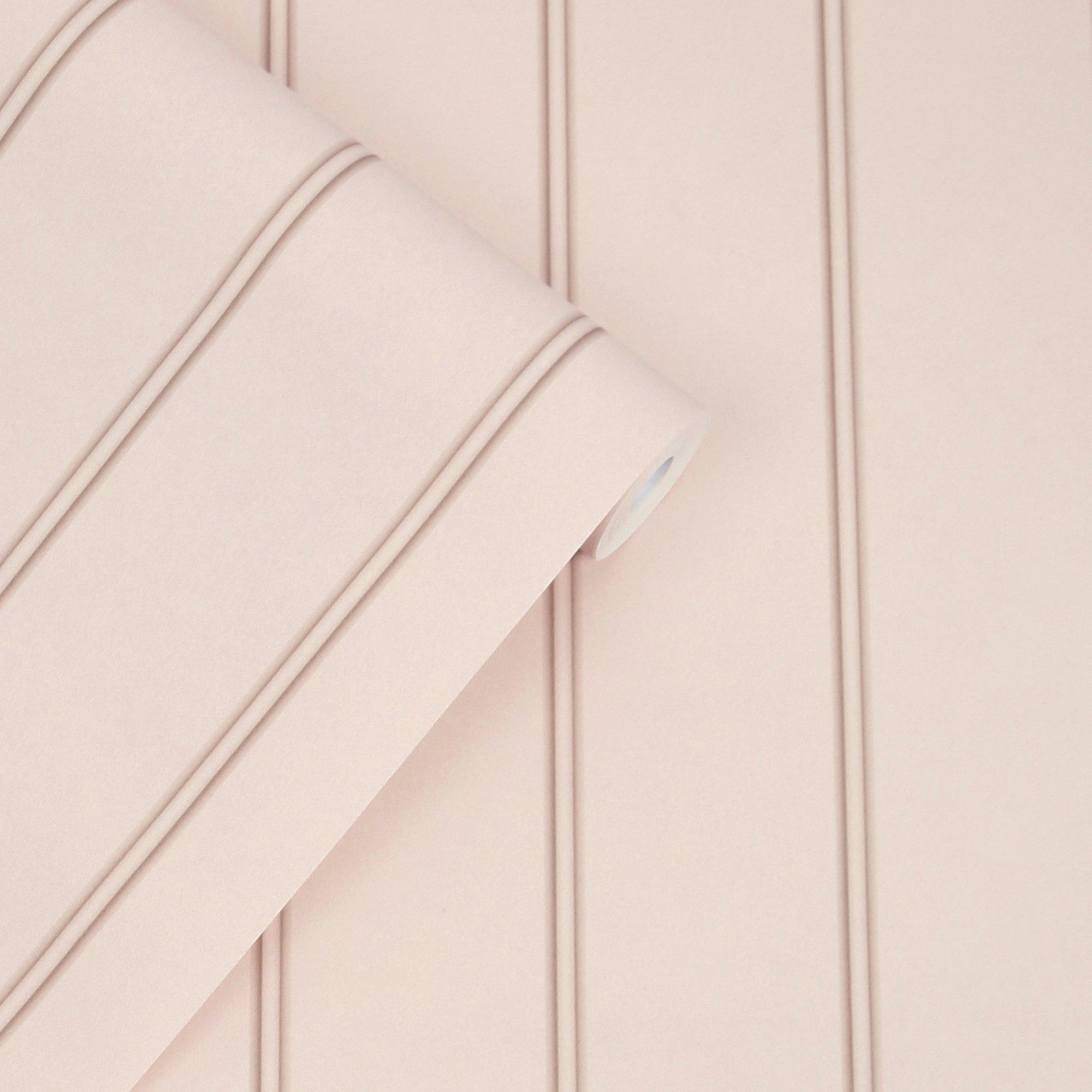 Plaster Pink - Laura Ashley - Chalford Wood Panelling Plaster Pink - 4