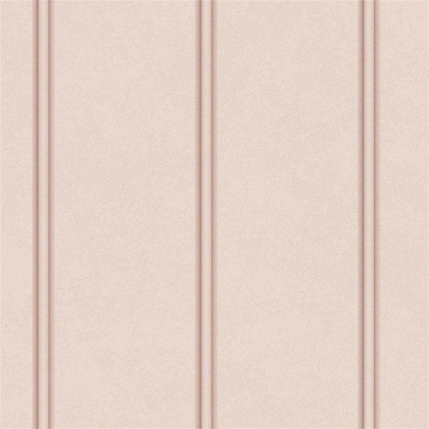 Plaster Pink - Laura Ashley - Chalford Wood Panelling Plaster Pink Wallpaper - 4