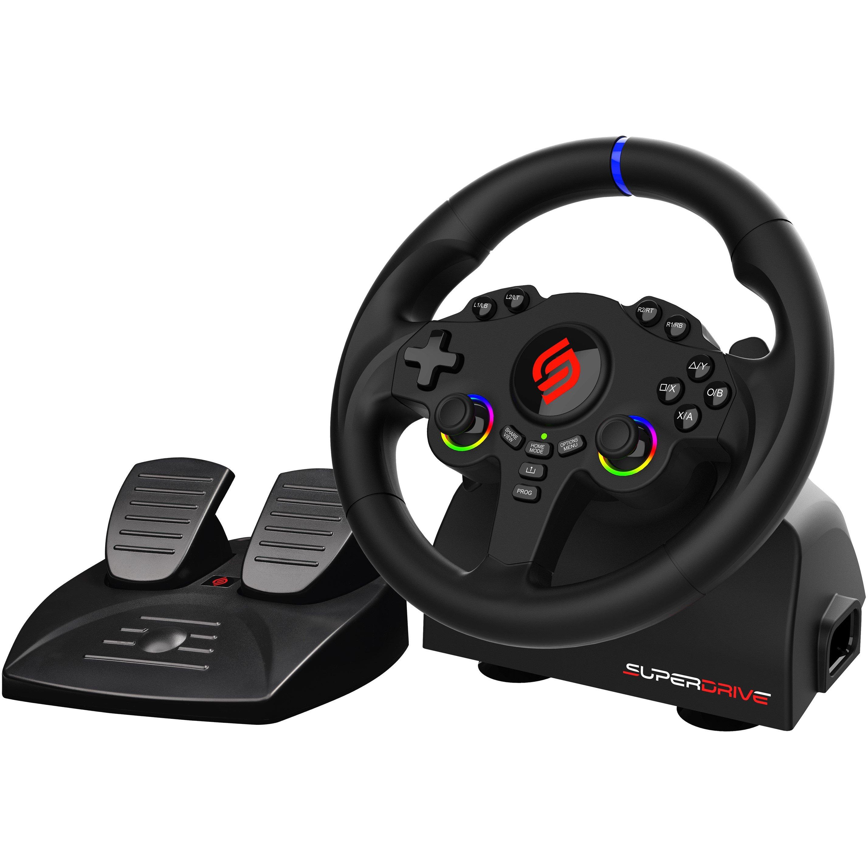 Black - Subsonic - 220 RS-5 Gaming Steering Wheel & Pedals - 1