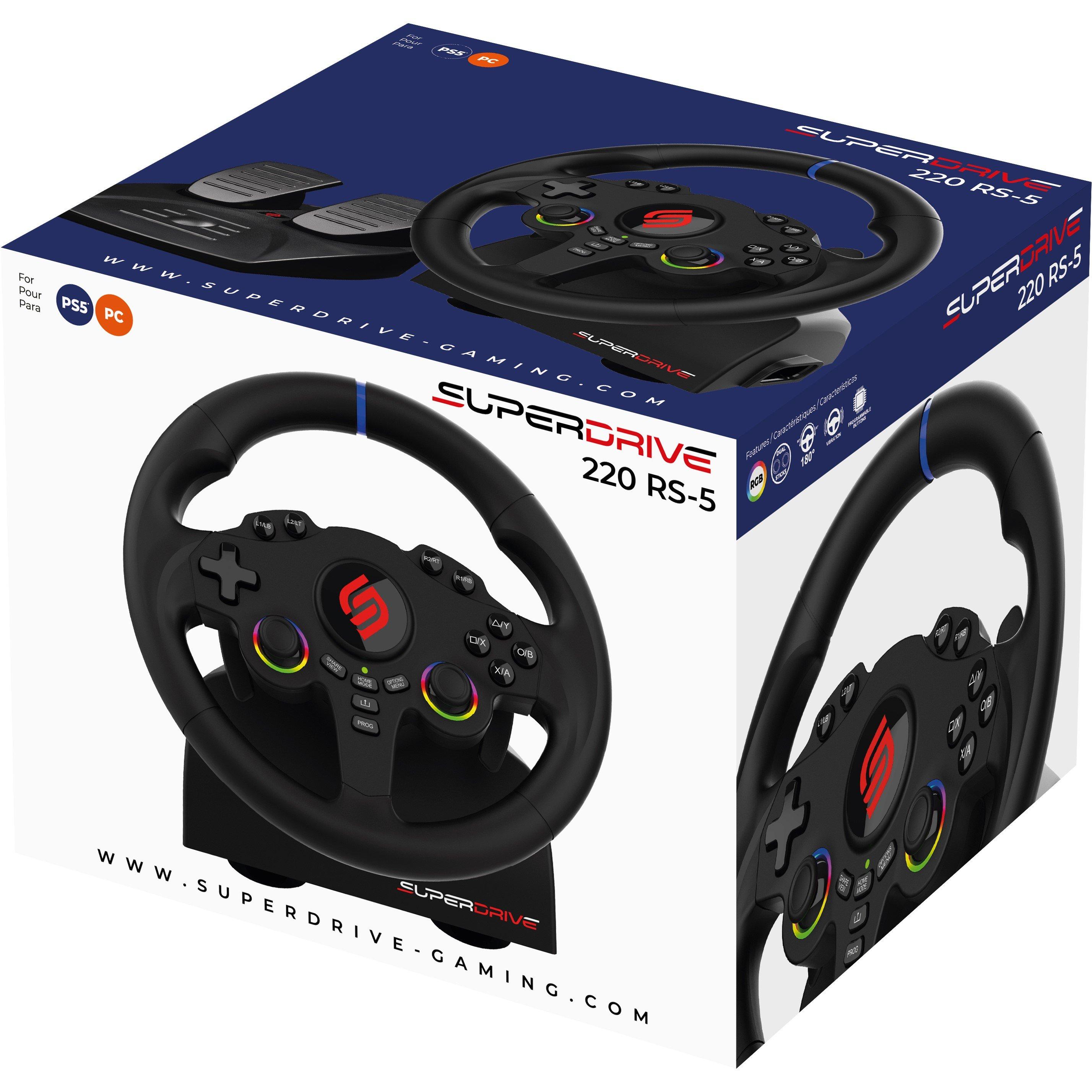 Black - Subsonic - Subsonic 220 RS-5 Gaming Steering Wheel & Pedals - 5
