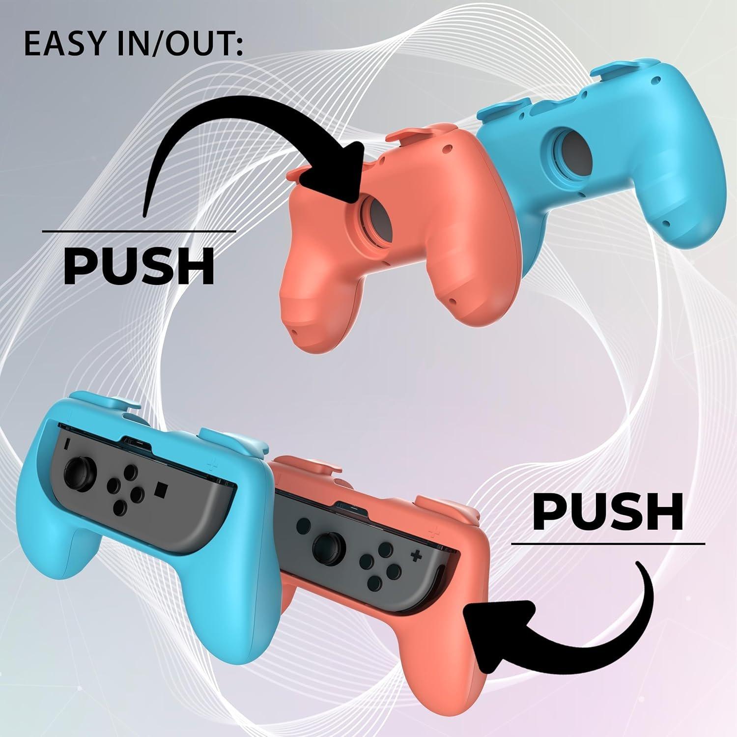 Red & Blue - Subsonic - Comfort Grips For Nintendo Switch & Switch 2 - 3