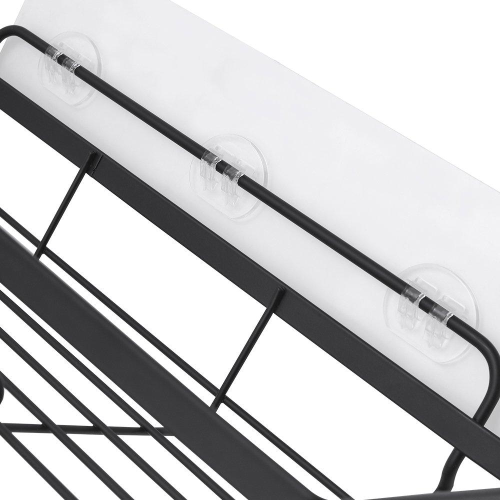 Black - LIFE IDEAS - 4-Piece No Drill Shower Caddy Set - 7