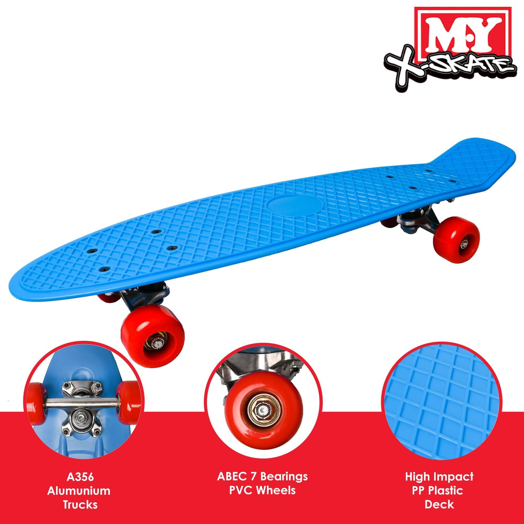 Multi Colour - M.Y - 22 Retro Cruiser Skateboard - Blue - 3