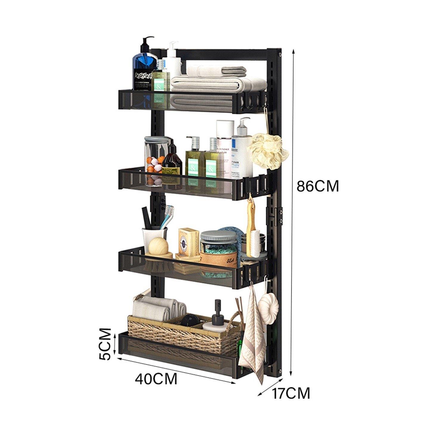 Black - LIFE IDEAS - 4 Tier Over-the-Door Adjustable Shower Caddy - 2