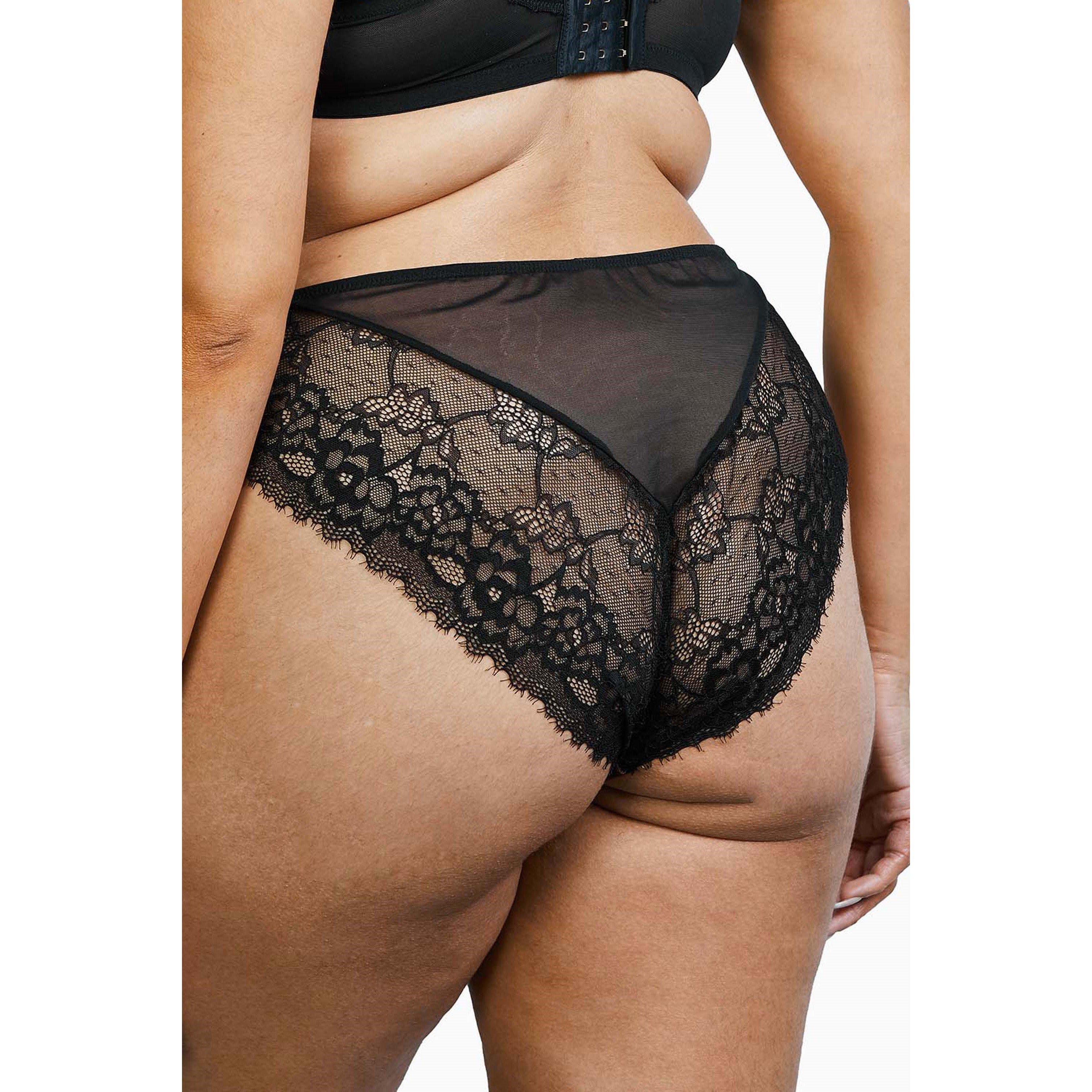 Black - Playful Promises - Rosalyn Black Tortoise Shell Lace Brazilian Brief - 2