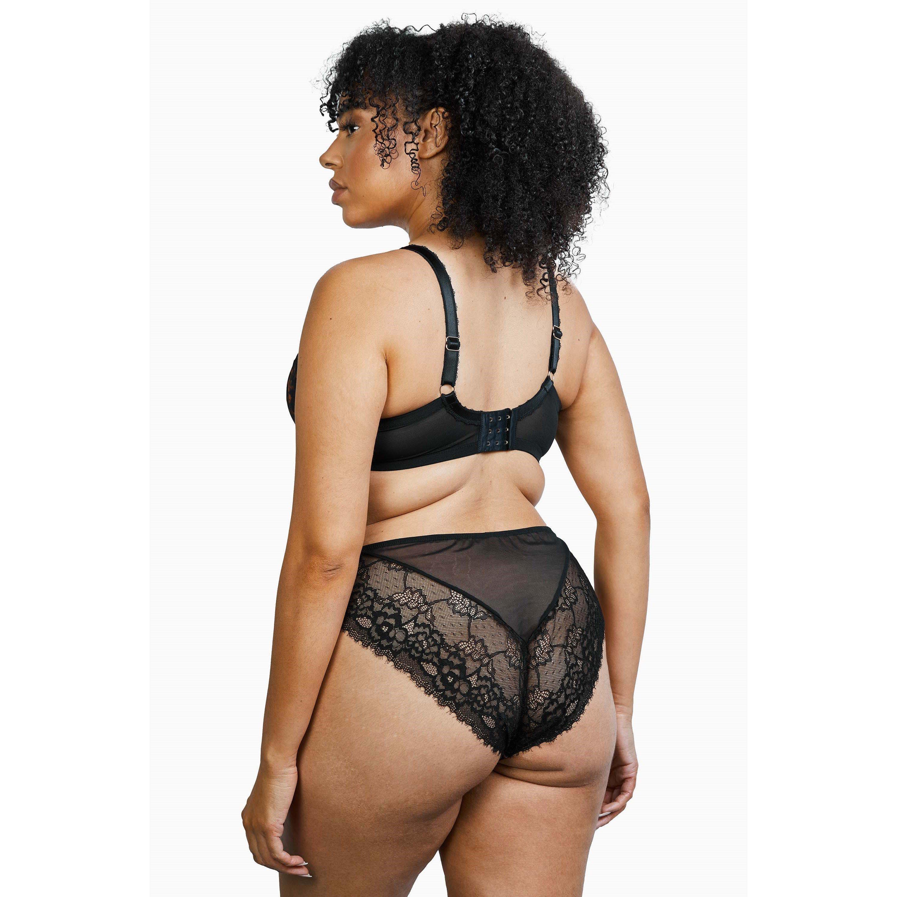 Black - Playful Promises - Rosalyn Black Tortoise Shell Lace Brazilian Brief - 4