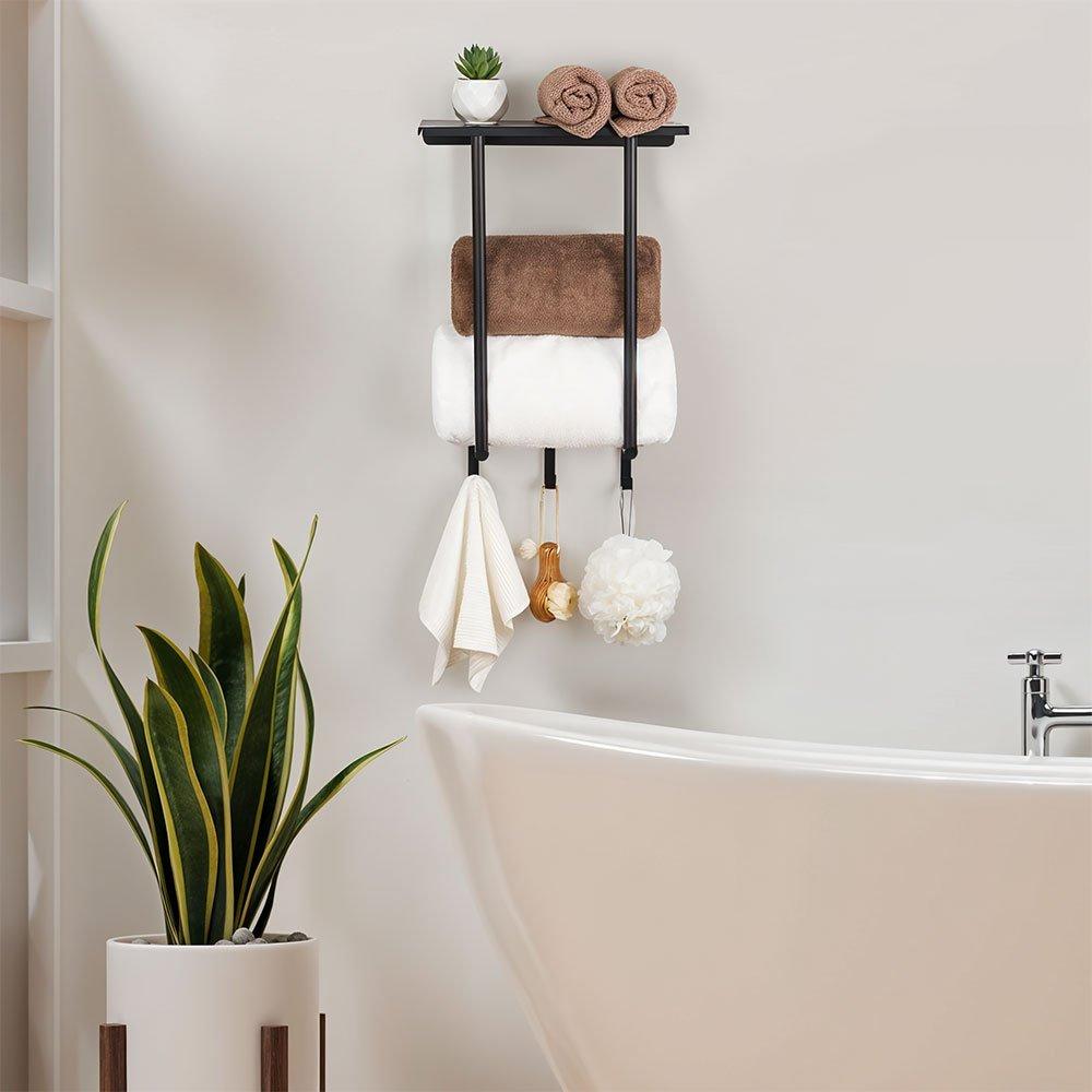 Black - LIFE IDEAS - Wall-Mounted Towel Rack - 9