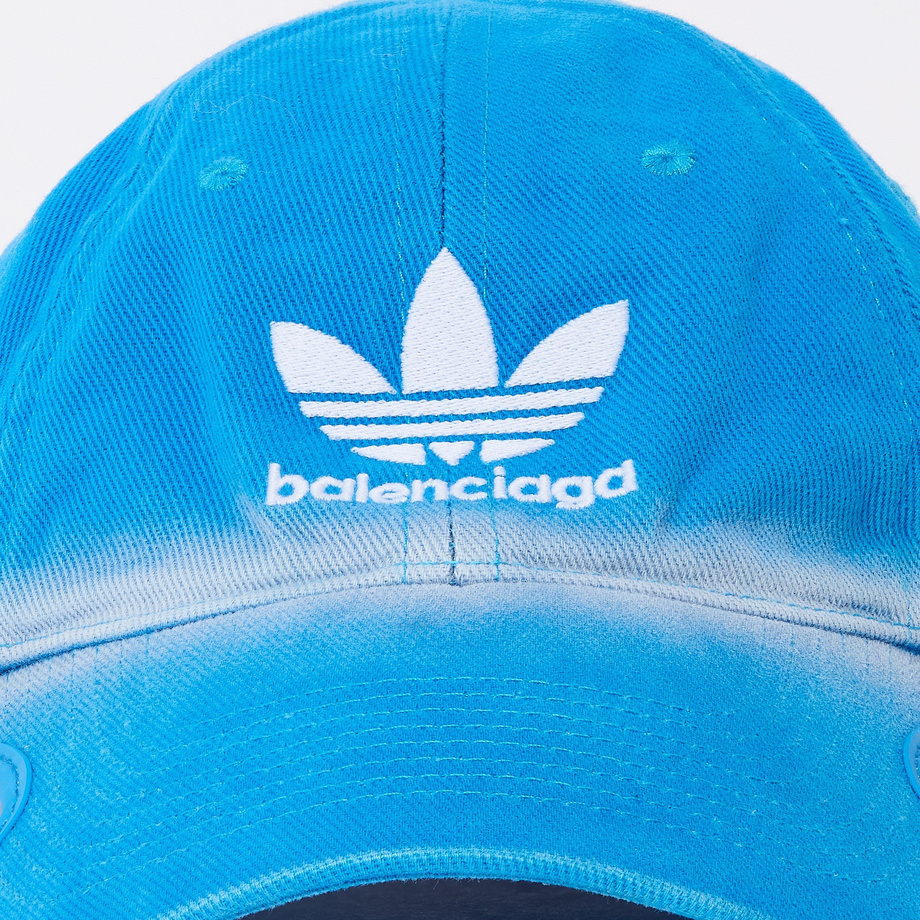 adidas BALENCIAGA キャップ M コラボ ストライプ 刺繍 ロゴ