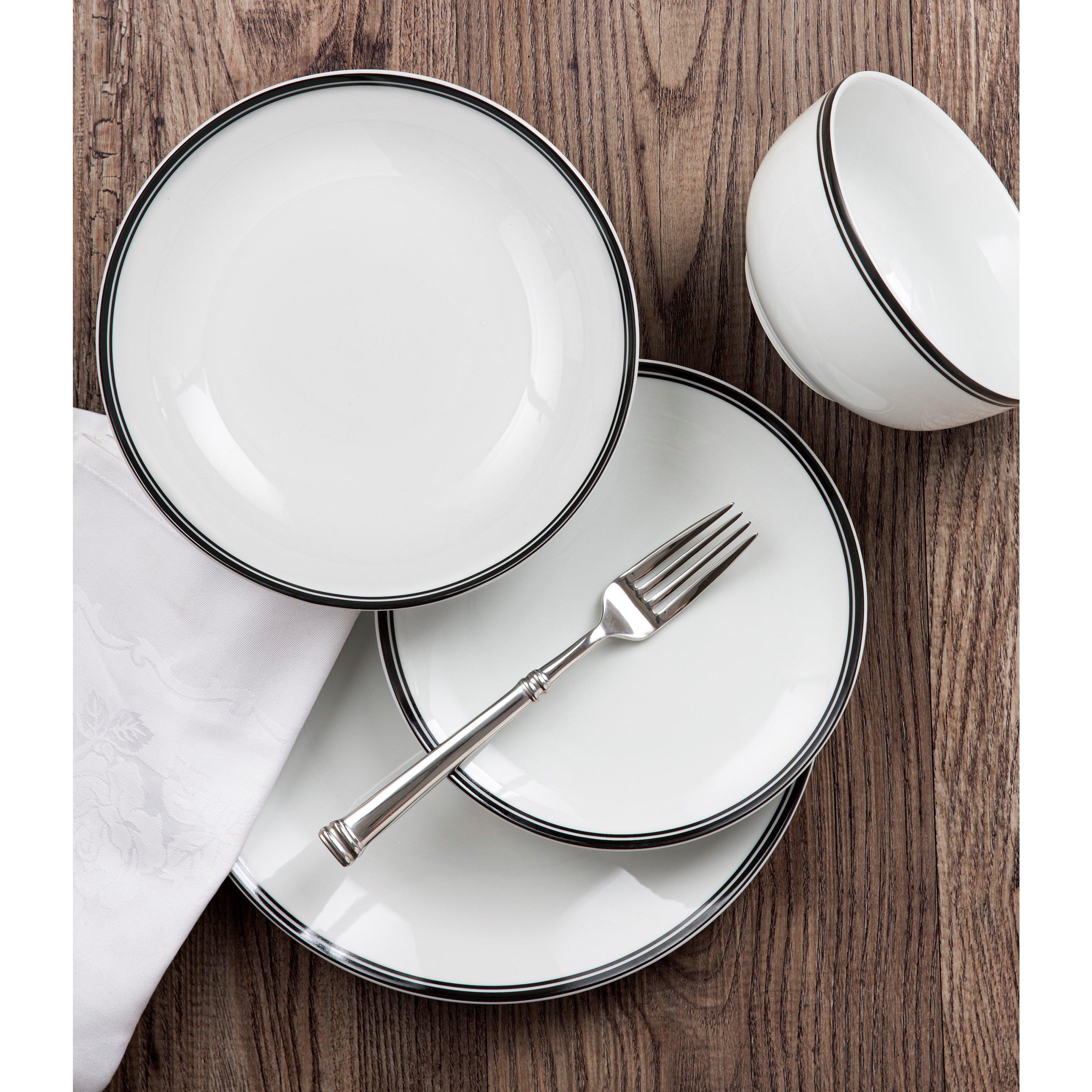 Multi - Waterside - 16pc St Ives Stripe Dinner Set  - Black - 3