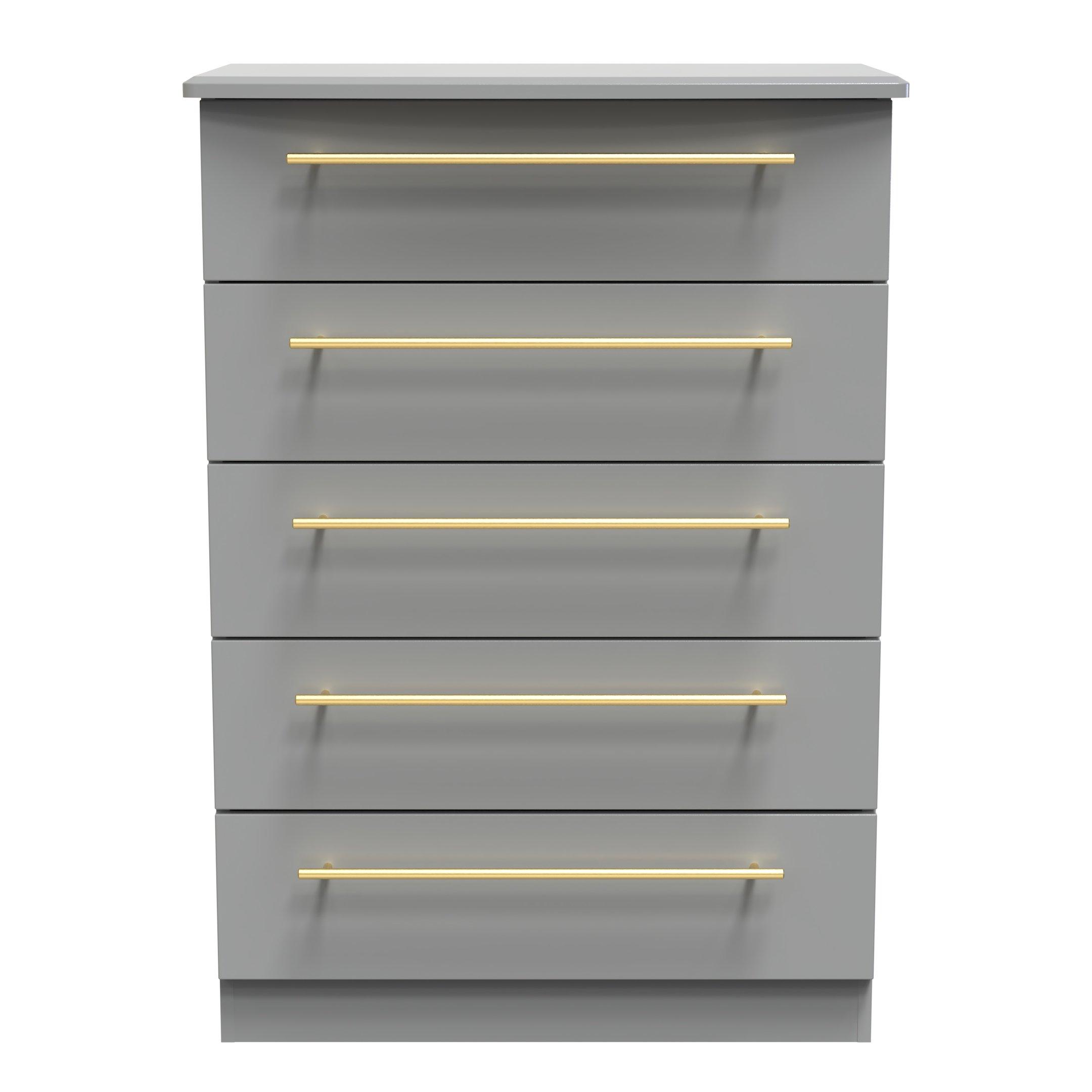 Welcome Furniture  Haworth 5 Drawer Chest - Dusk Grey - Large